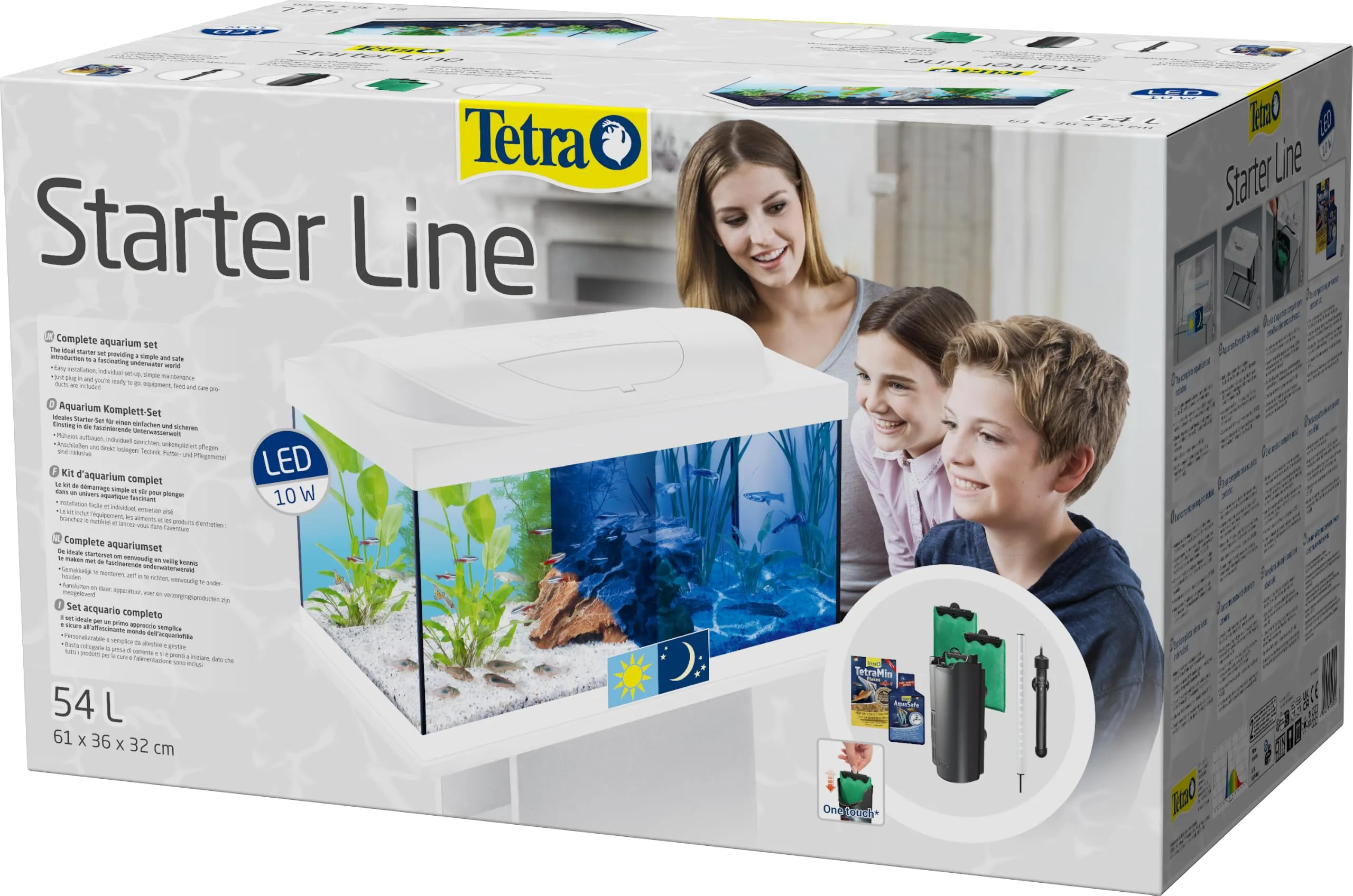 Tetra Starter Line 54 L Acquario Set con Illuminazione LED, Nero - immagine 2