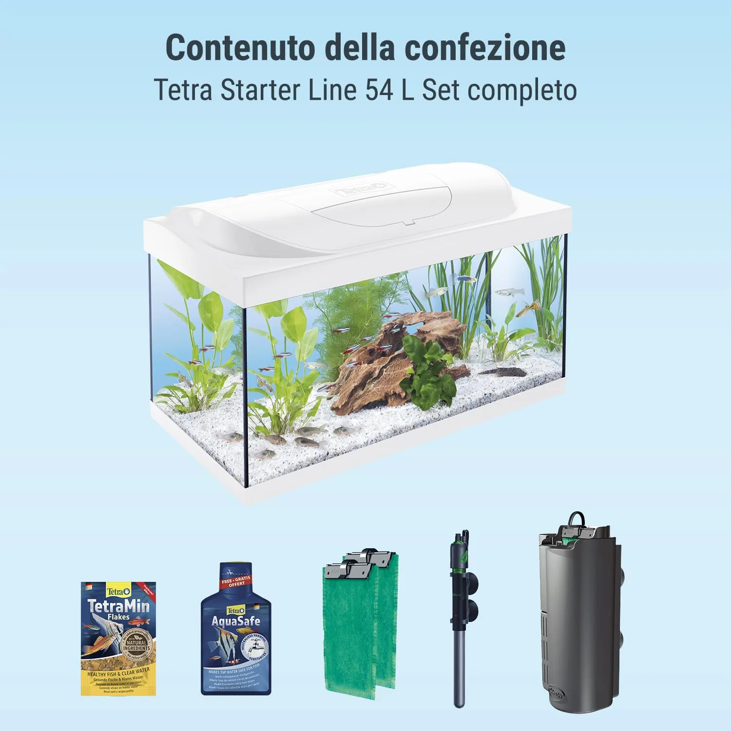Tetra Starter Line 54 L Acquario Set con Illuminazione LED, Nero - immagine 3