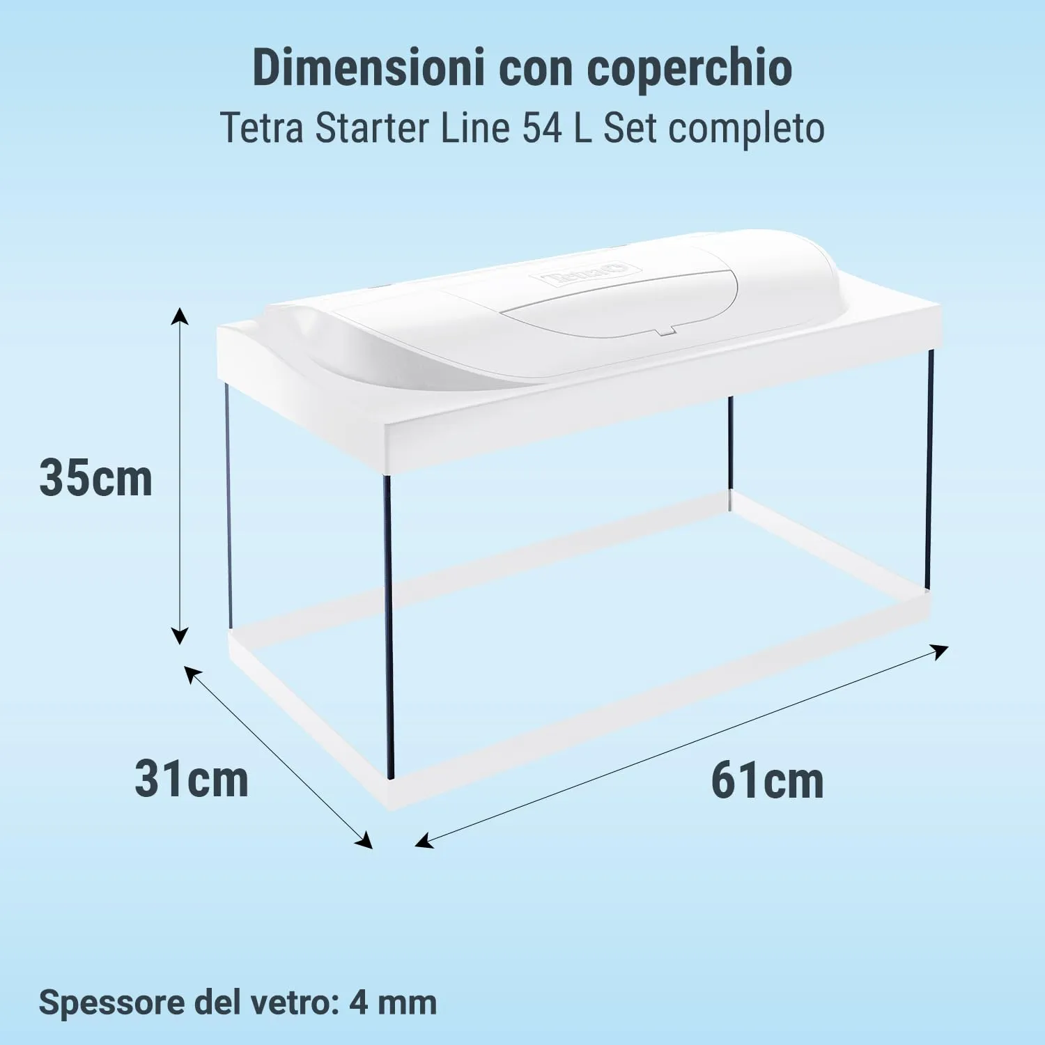 Tetra Starter Line 54 L Acquario Set con Illuminazione LED, Nero - immagine 4