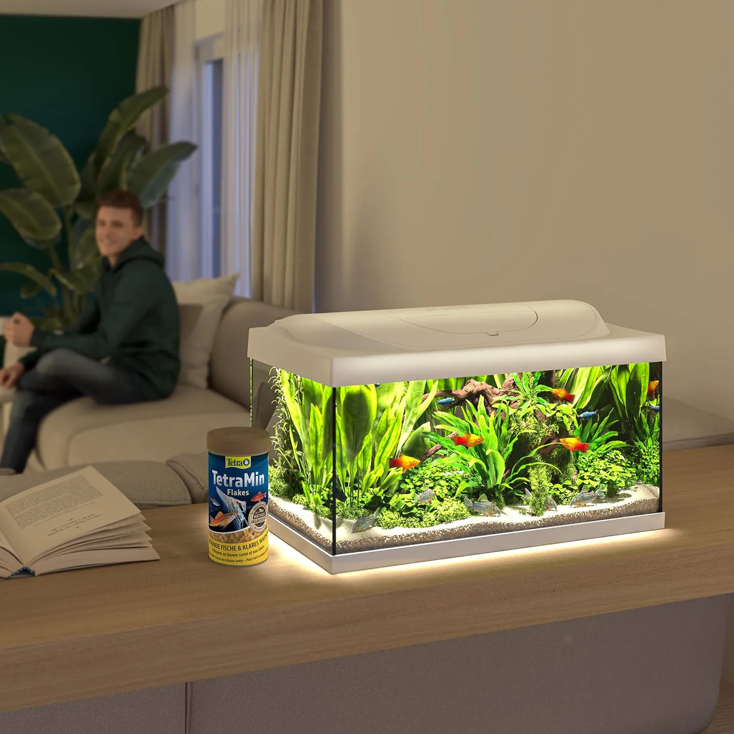 Tetra Starter Line 54 L Acquario Set con Illuminazione LED, Nero - immagine 5