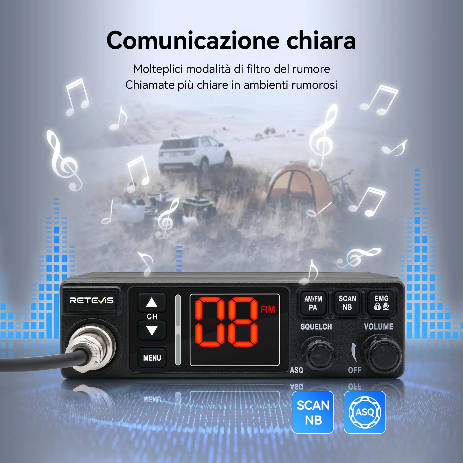 Retevis MB63A CB Radio AM FM with Antenna - immagine 3