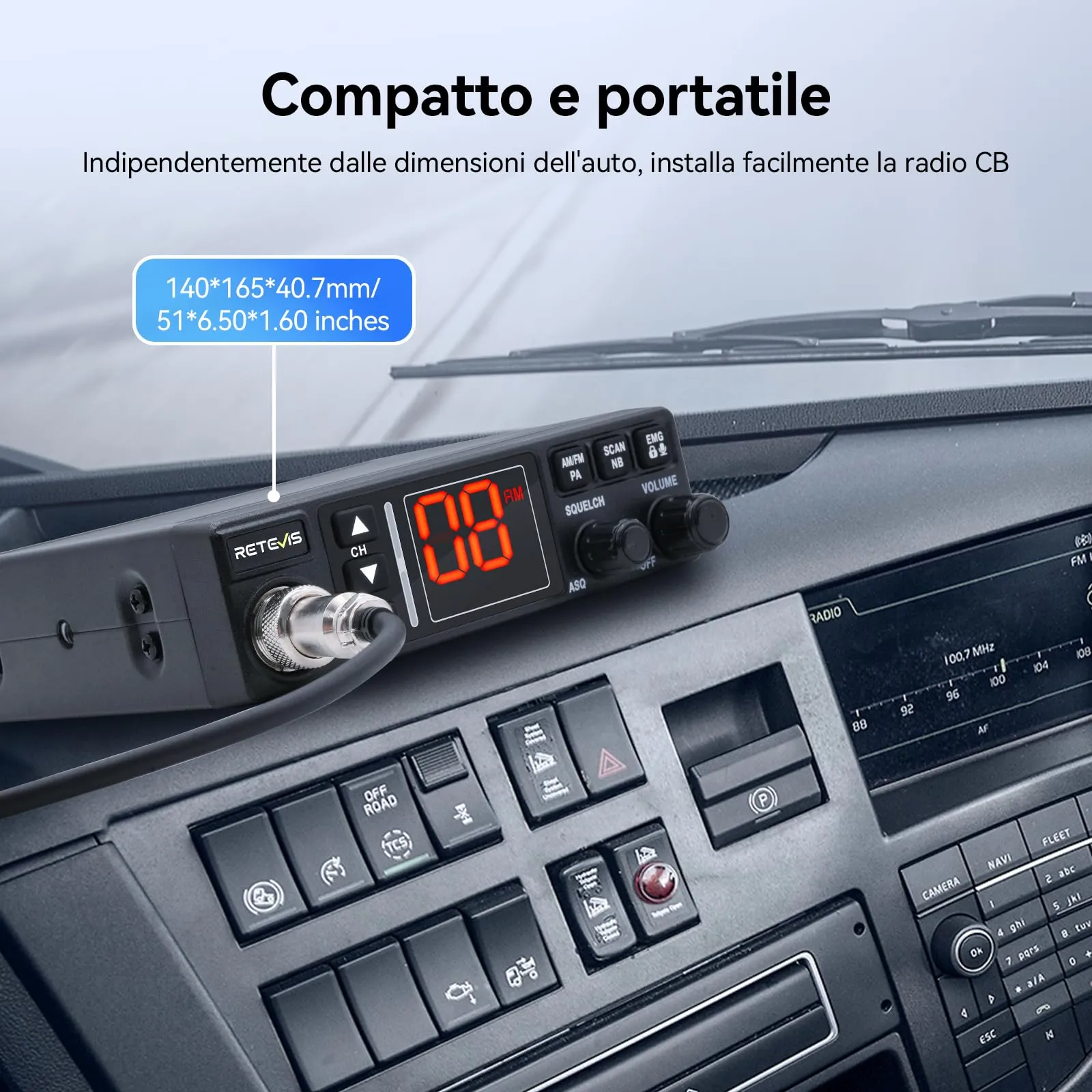 Retevis MB63A CB Radio AM FM with Antenna - immagine 6