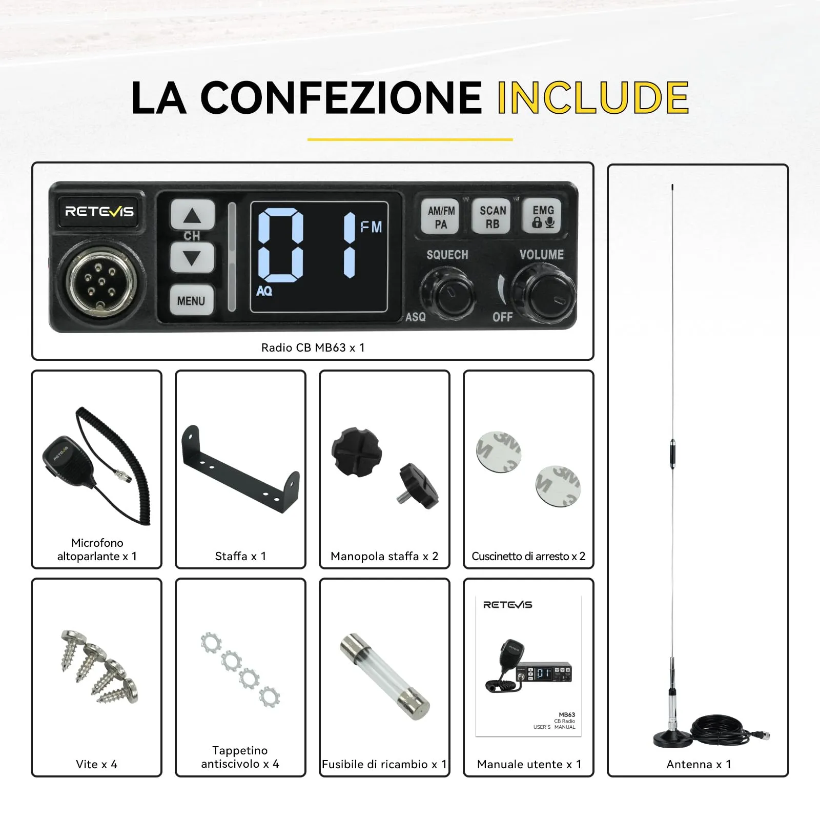 Retevis MB63 CB Radio Kit with Antenna - immagine 9