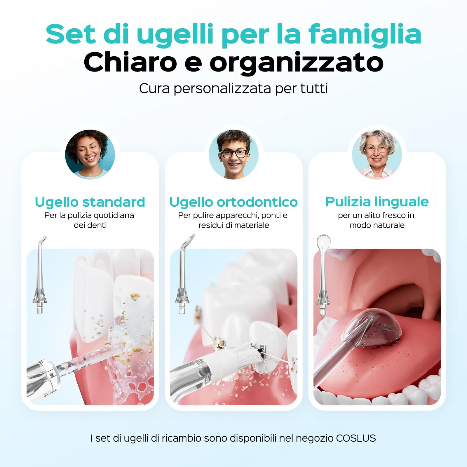 COSLUS C51 Idropulsore Dentale, Modalità Jet, 6 Pressioni, Rosa - immagine 9