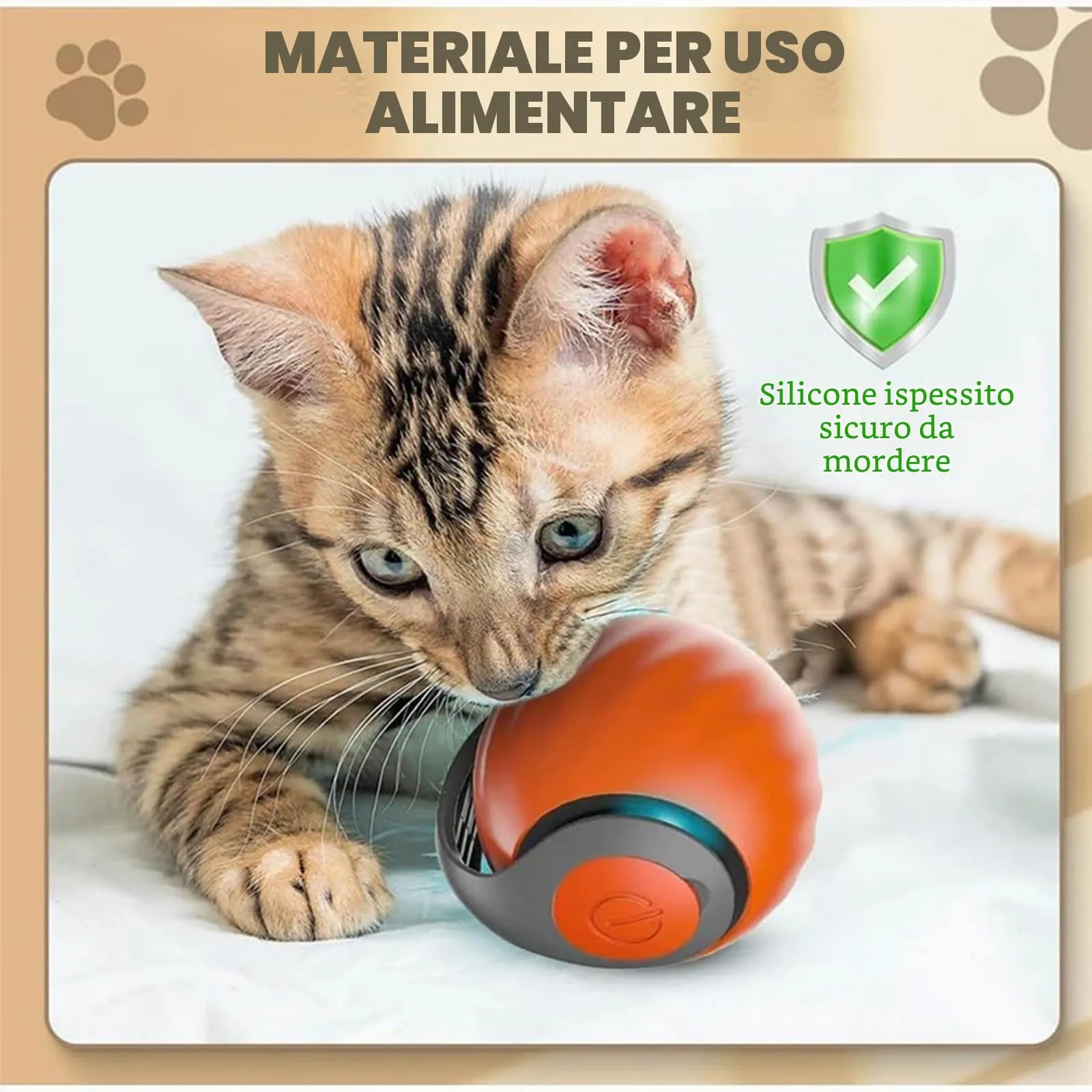 NEOVSUNY Giocattolo Interattivo per Gatti, Palla Elettrica Ricaricabile USB - immagine 3