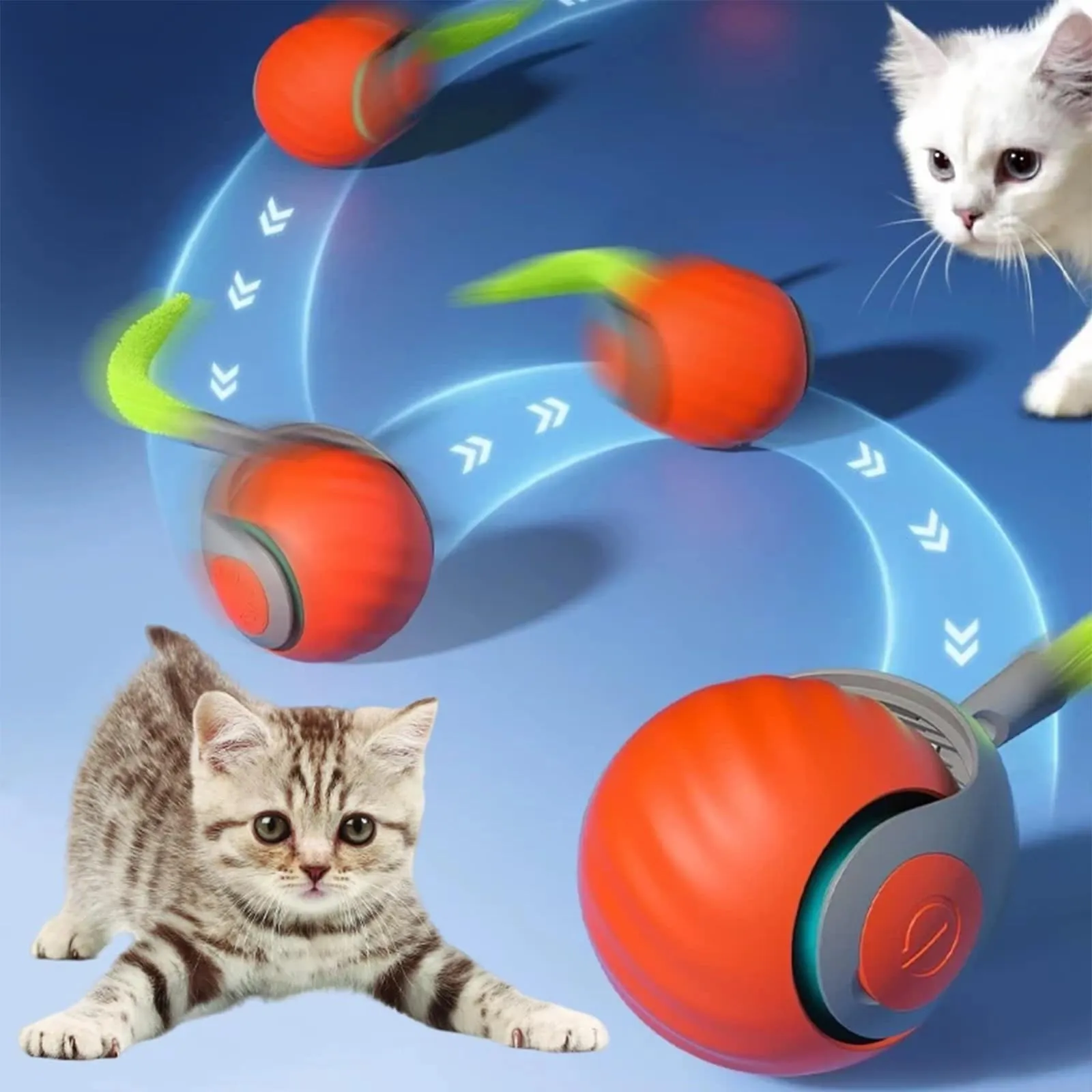 NEOVSUNY Giocattolo Interattivo per Gatti, Palla Elettrica Ricaricabile USB - immagine 8