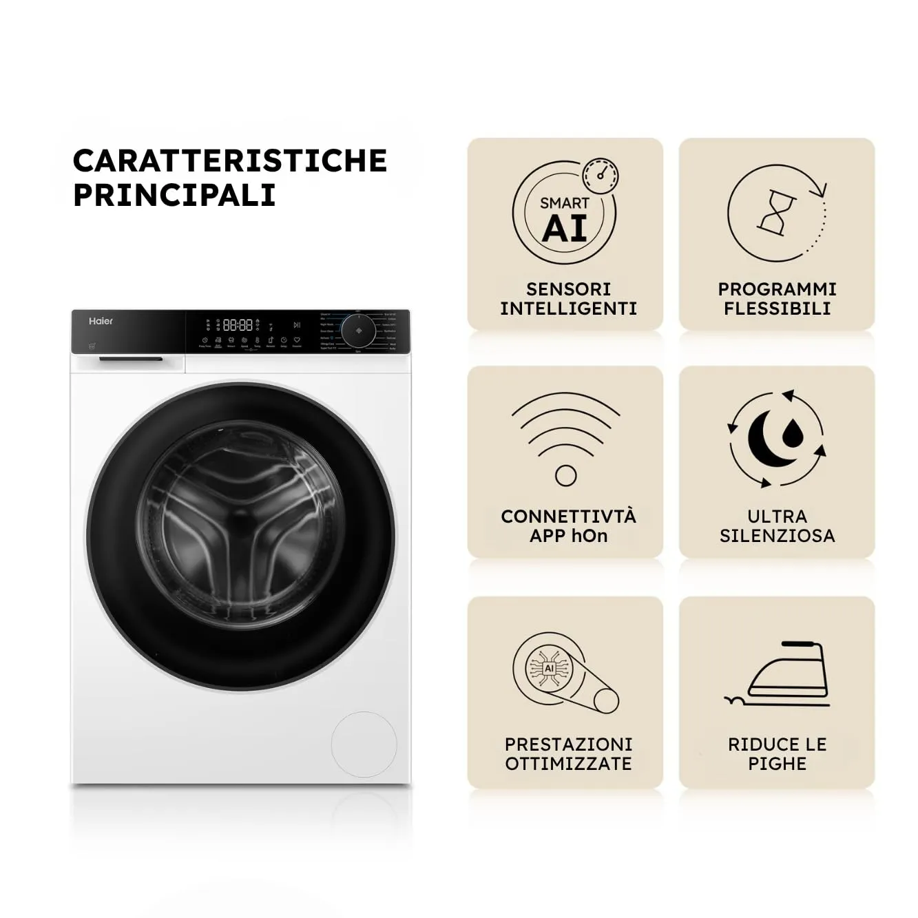 Haier X Serie 5 Lavatrice 12 Kg, 1400 Giri, Classe A-30%, Bianca HW120-BP14357UIT - immagine 11