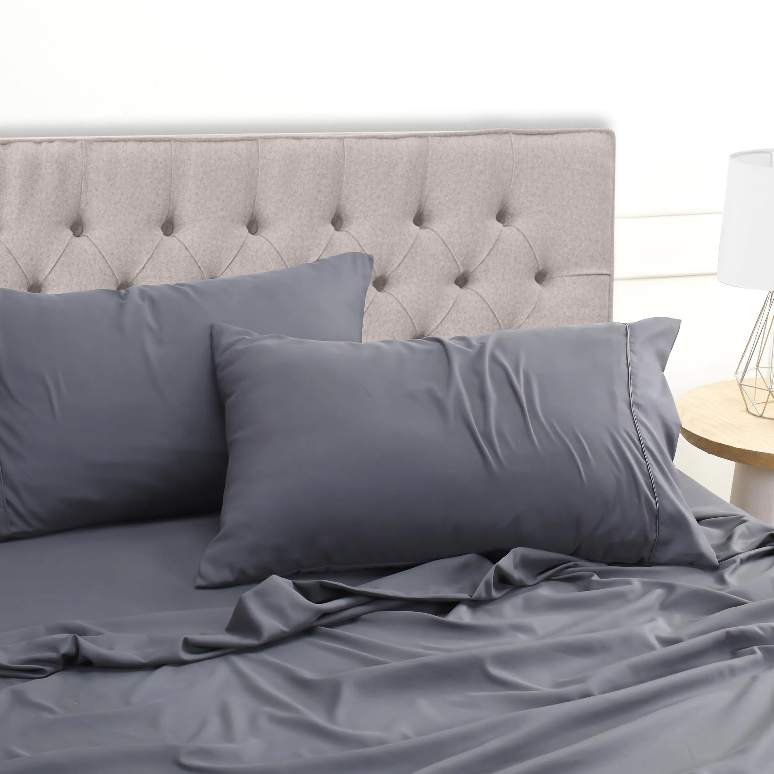 Utopia Bedding Set Lenzuola Letto 4 Pezzi, 135x190cm, Grigio - immagine 6