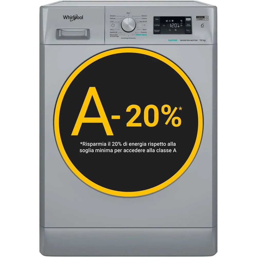 Whirlpool FFB 108 Silver IT Lavatrice 10 kg Carica Frontale Classe A - immagine 1