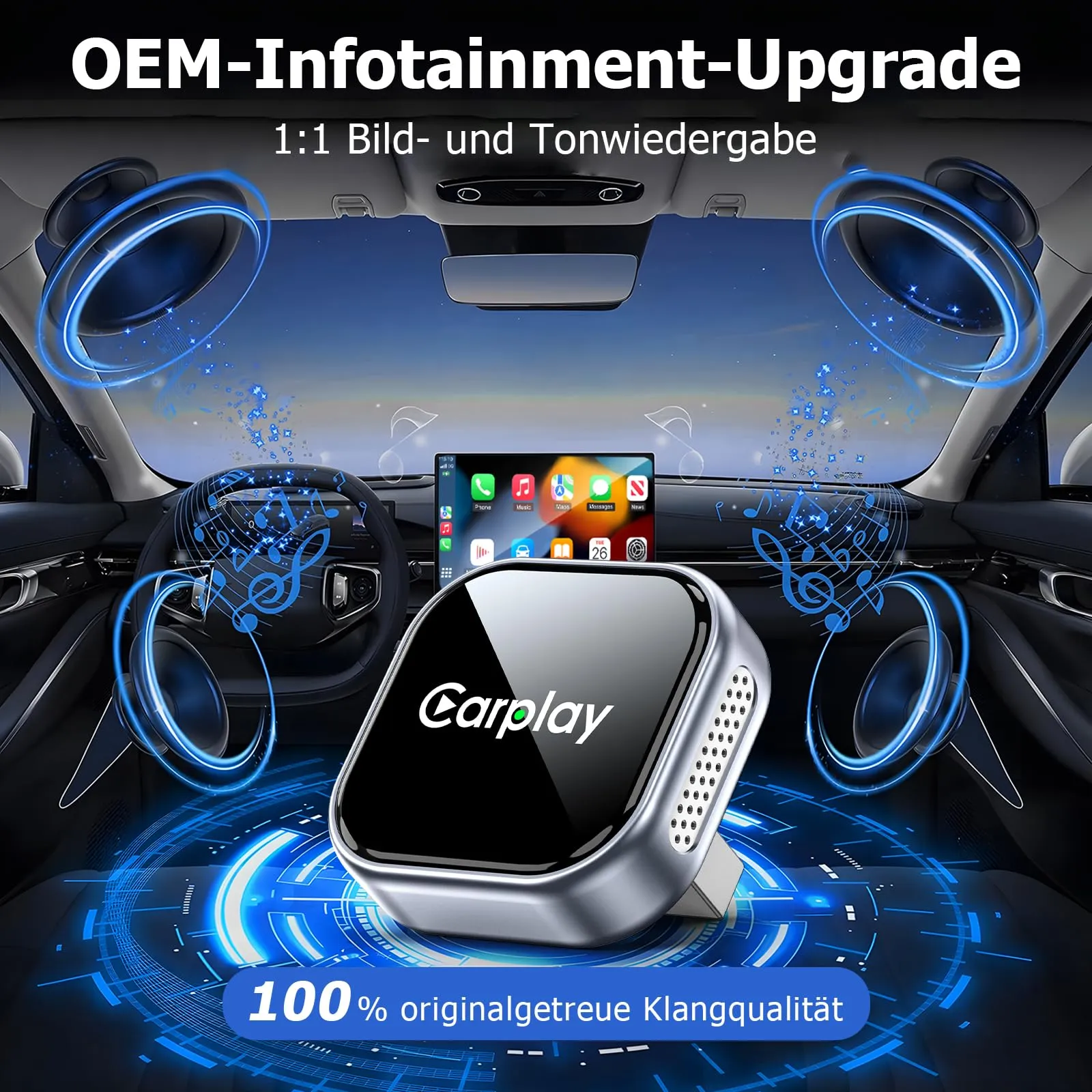 RUNNINGMT Adattatore CarPlay Wireless per iPhone, compatibile con iOS 10+ - immagine 3