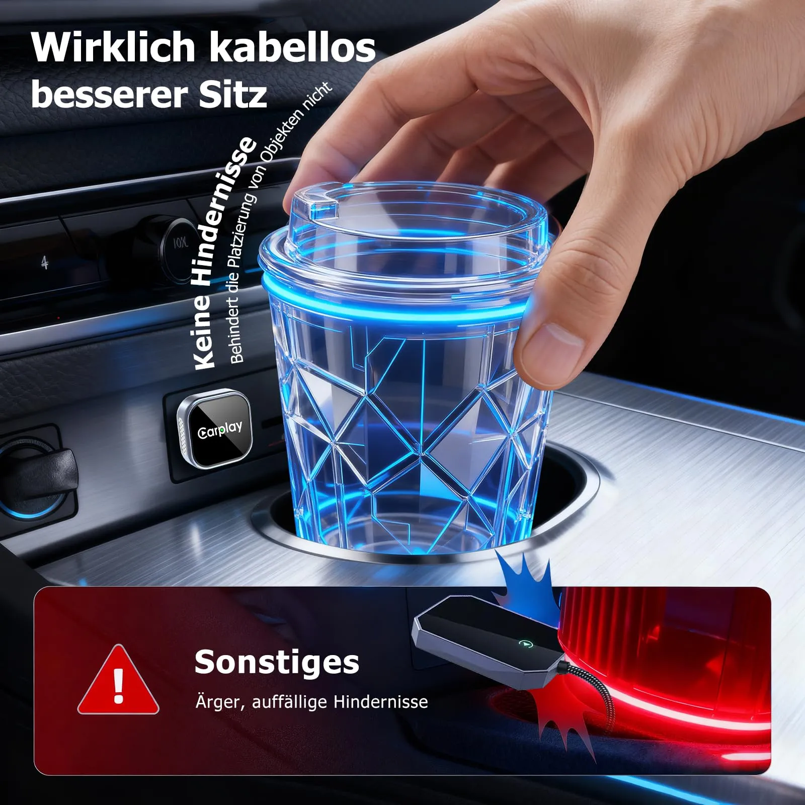 RUNNINGMT Adattatore CarPlay Wireless per iPhone, compatibile con iOS 10+ - immagine 6