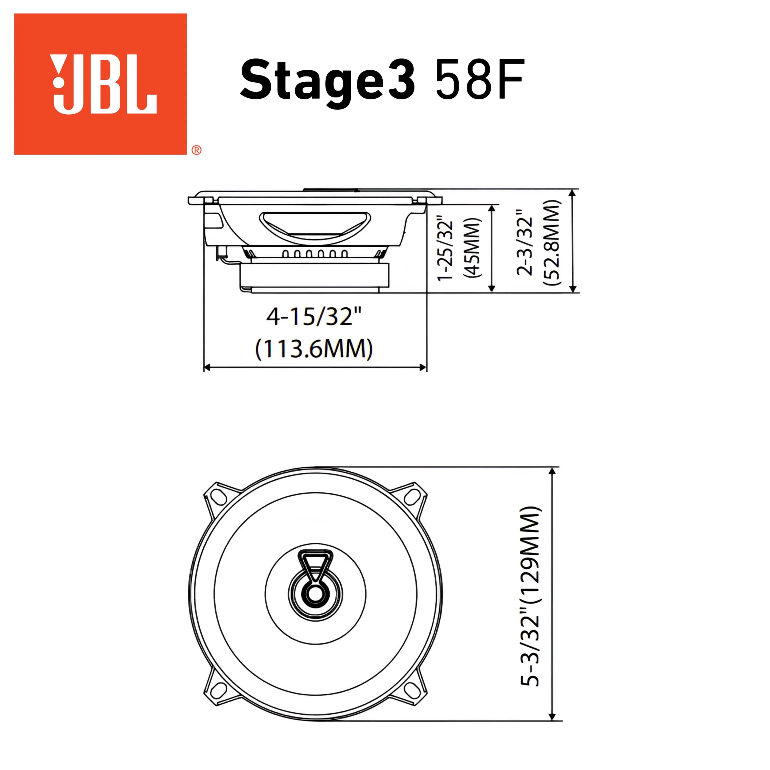 JBL Stage3 Gen2 58F 5.25" (13 cm) 2-Way Coaxial Car Speakers - immagine 12