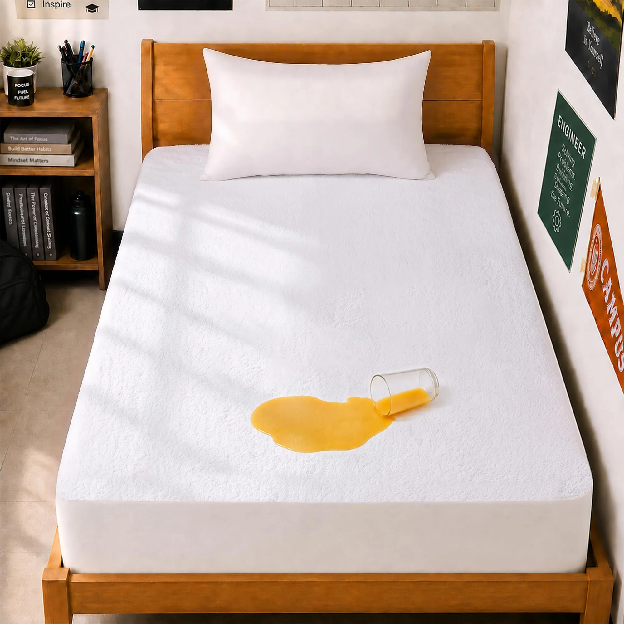 Utopia Bedding Coprimaterasso Impermeabile, Poliestere, White, Twin XL - immagine 1