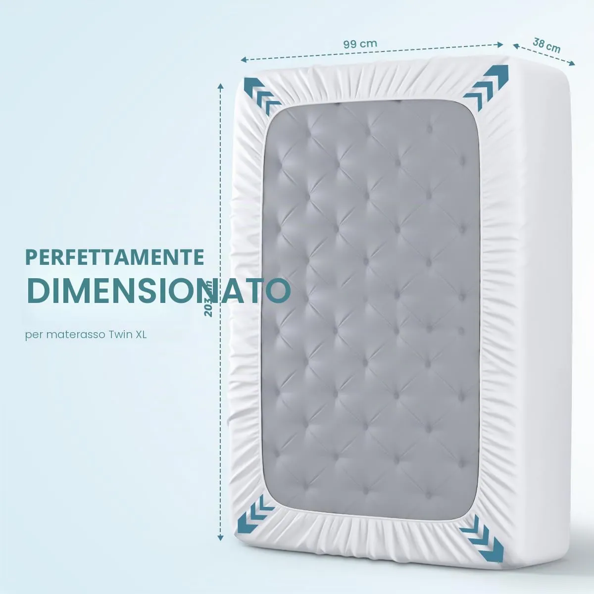 Utopia Bedding Coprimaterasso Impermeabile, Poliestere, White, Twin XL - immagine 4