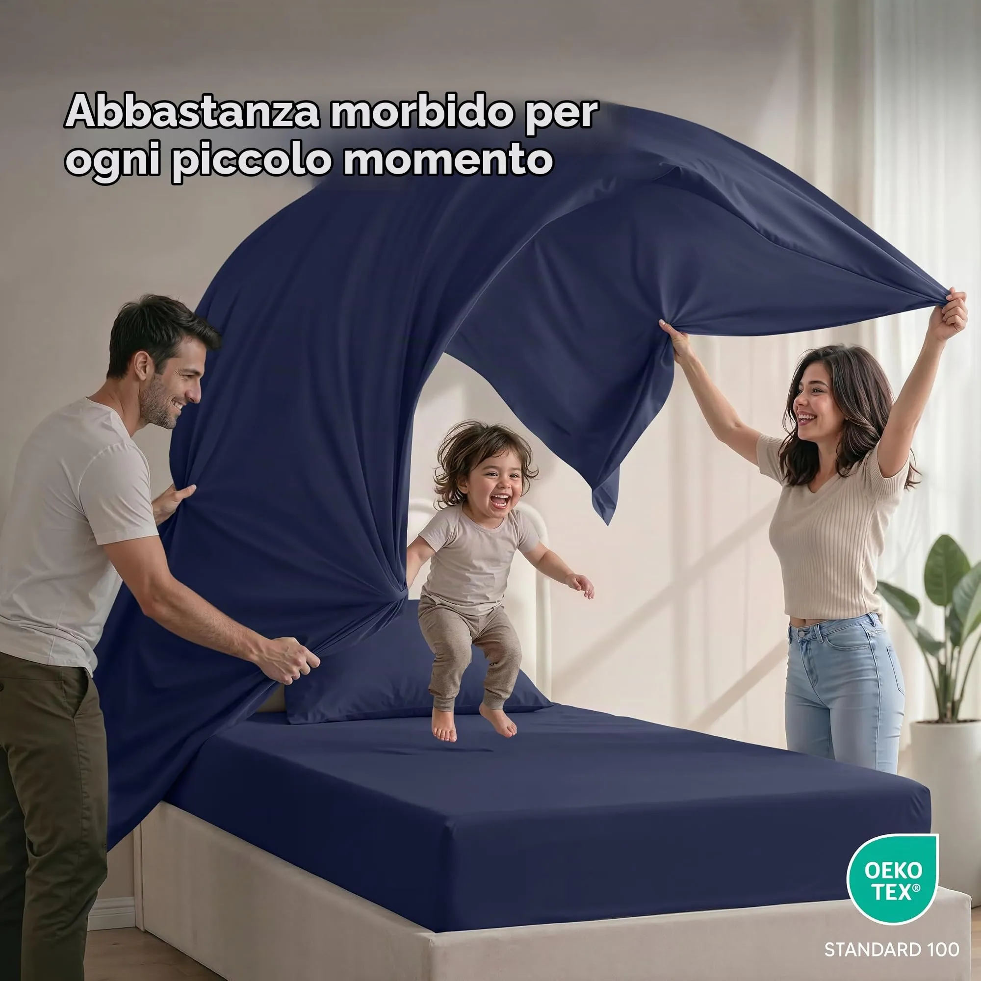 Utopia Bedding Set di lenzuola in microfibra 3 pezzi per letto singolo XL, Blu Navy - immagine 5