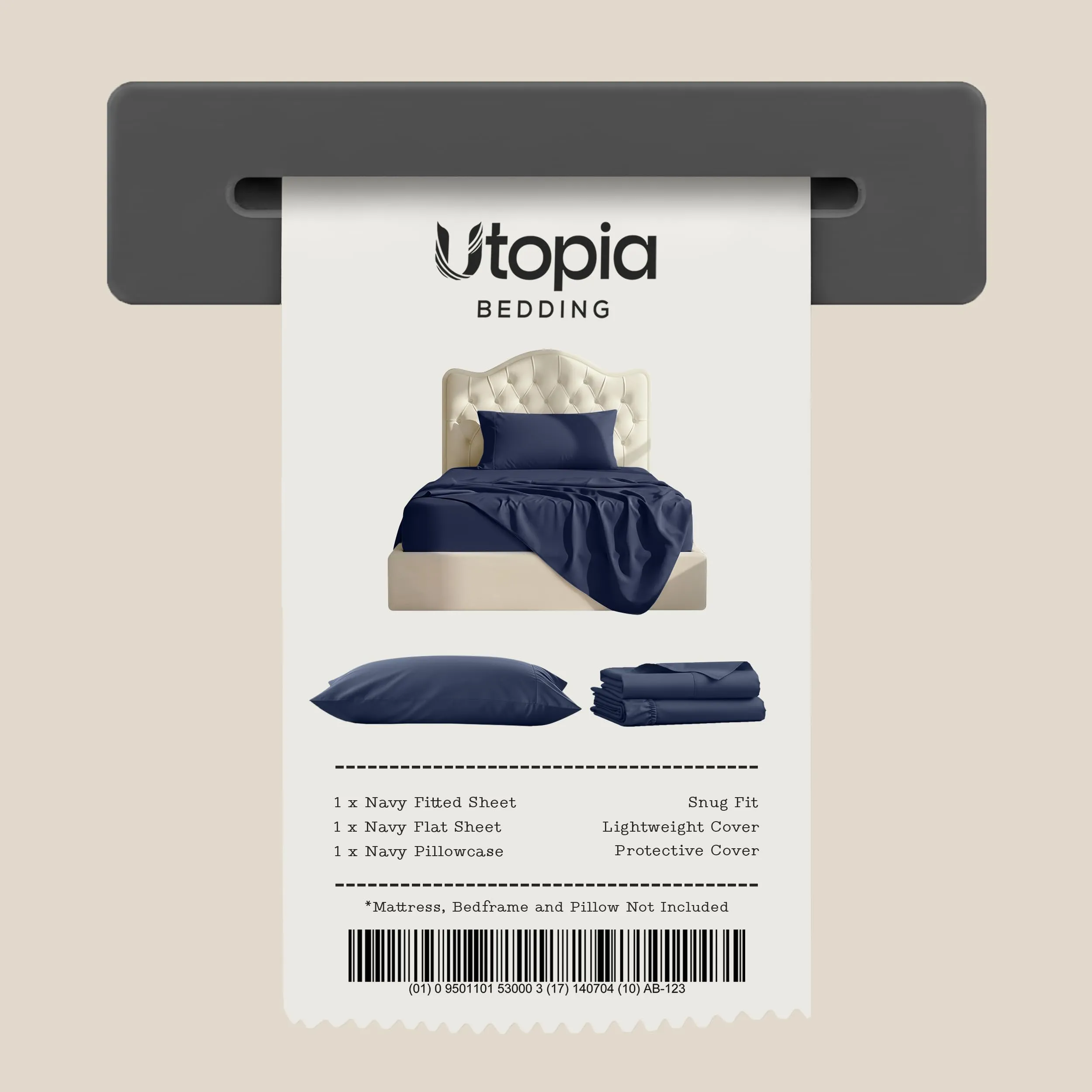 Utopia Bedding Set di lenzuola in microfibra 3 pezzi per letto singolo XL, Blu Navy - immagine 7