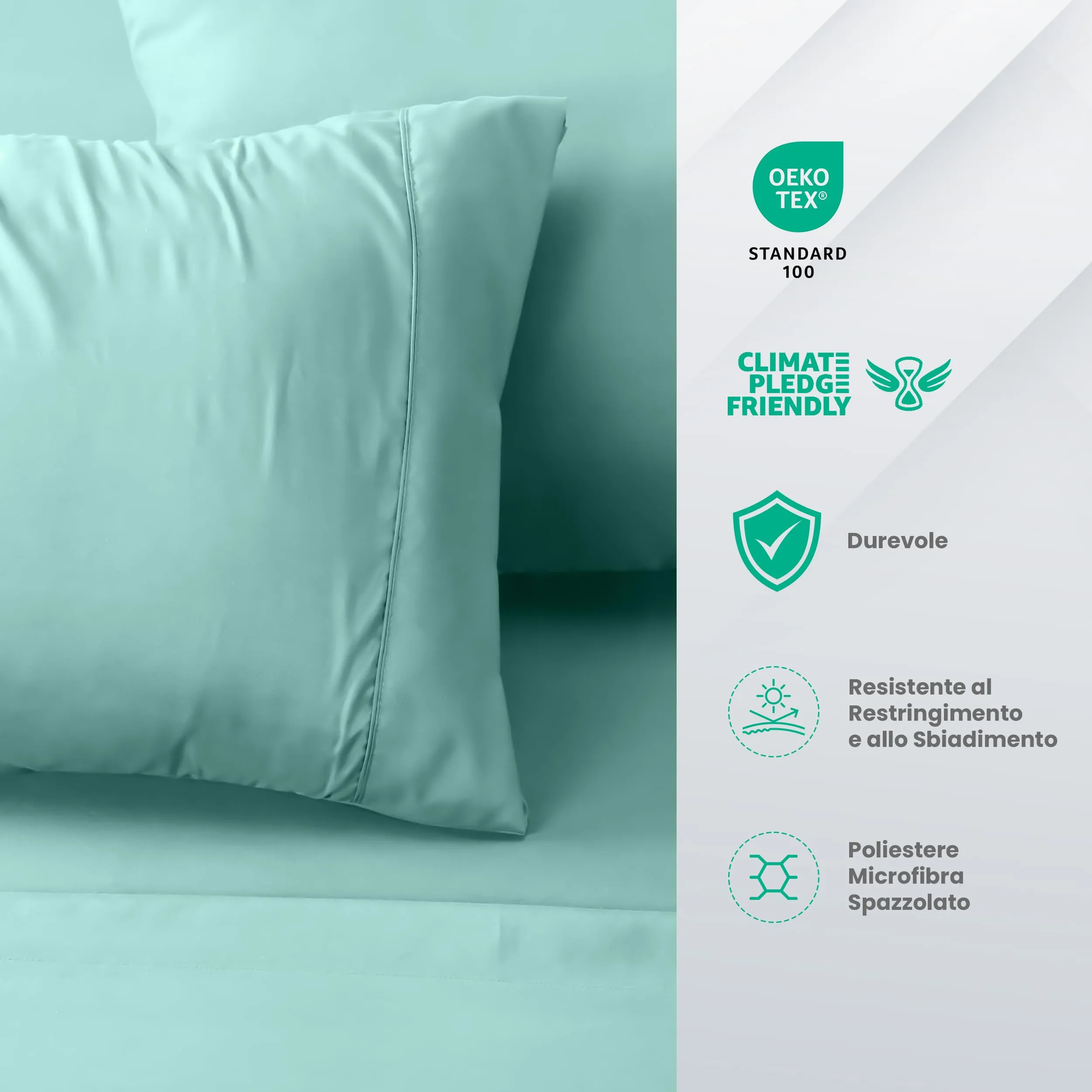Utopia Bedding Set Lenzuola Letto 3 Pezzi, 90x190cm, Blu Spa - immagine 4