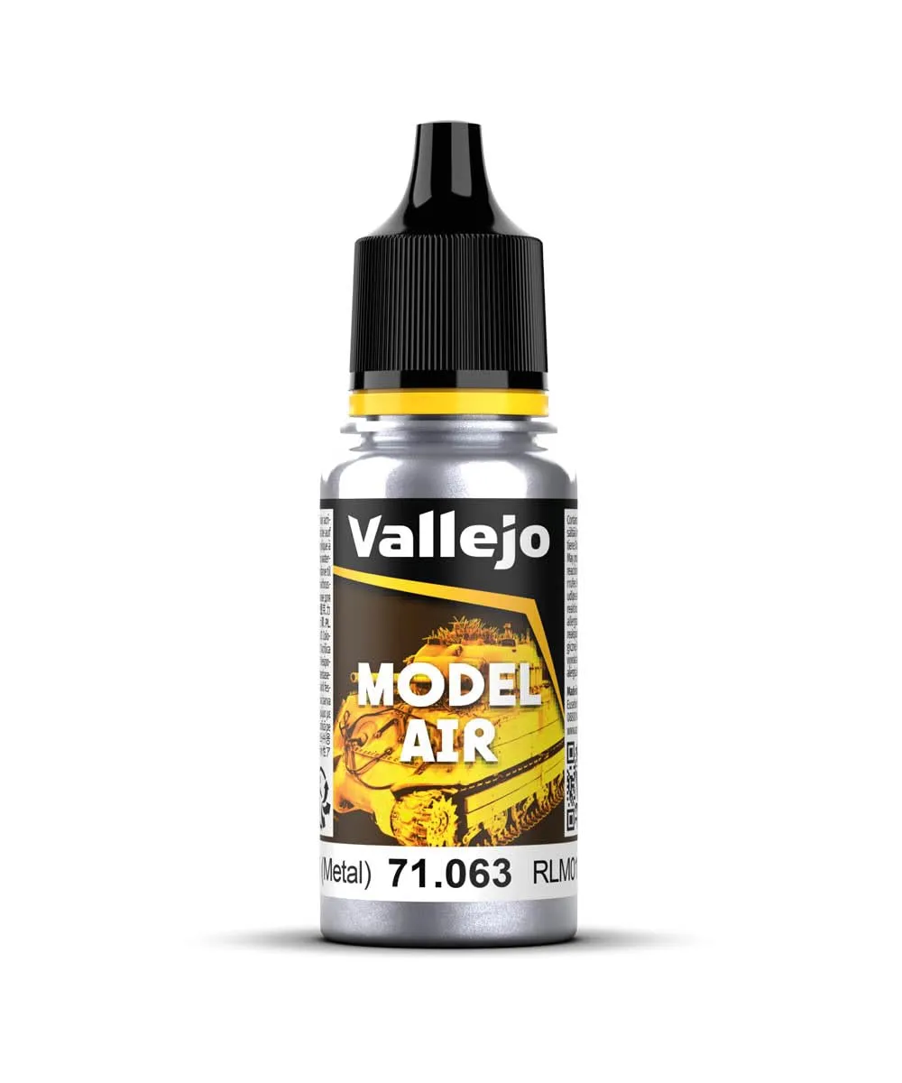 Vallejo Model Air Acrylic Paint, 18 ml, Matte Finish, Silver - immagine 1