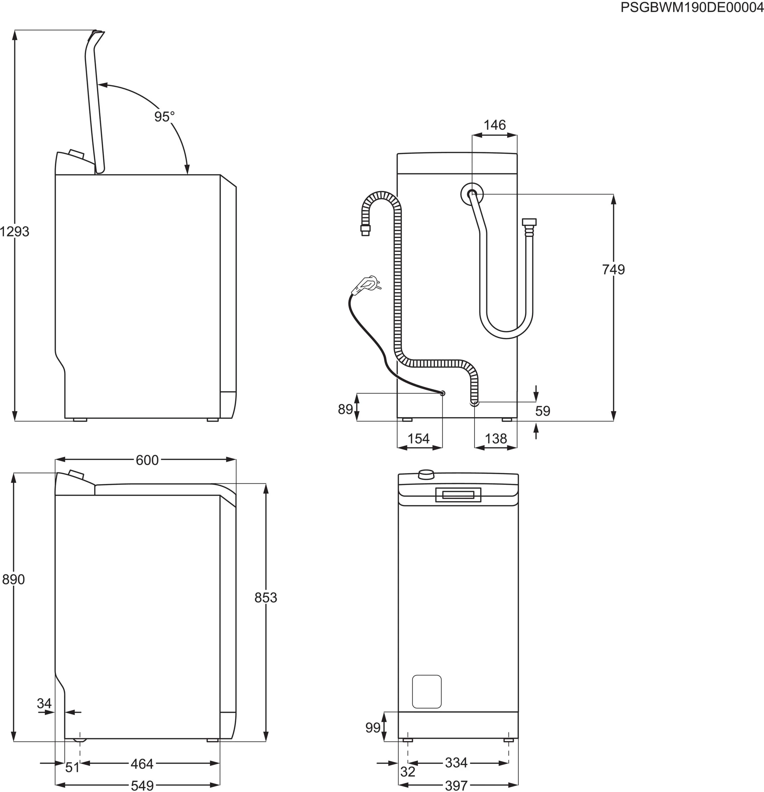 Electrolux PerfectCare 700 Lavatrice a Carica dall'Alto 7 kg, EW7T373S, Bianco - immagine 8