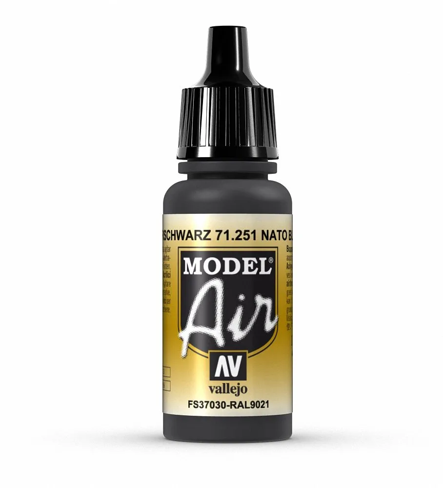 Vallejo Model Air Acrylic Color, Nato Black, 17 ml - immagine 1