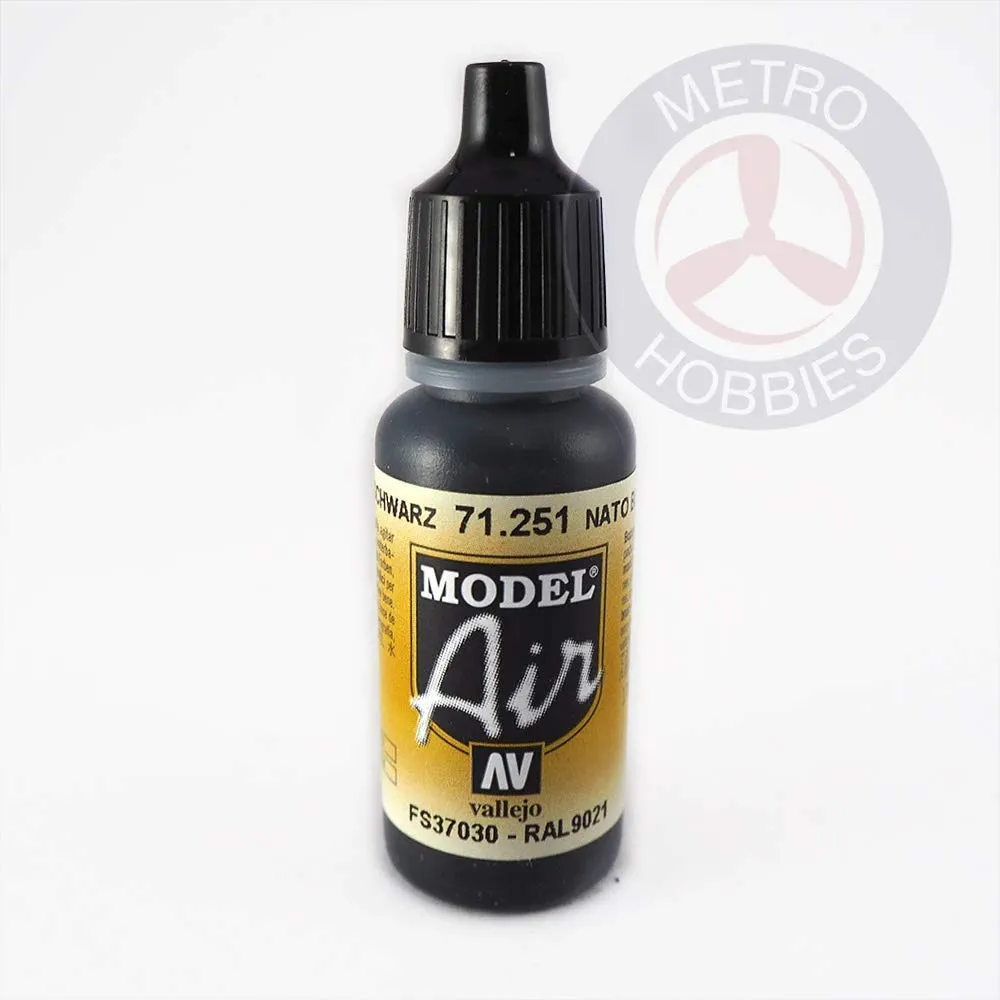 Vallejo Model Air Acrylic Color, Nato Black, 17 ml - immagine 2