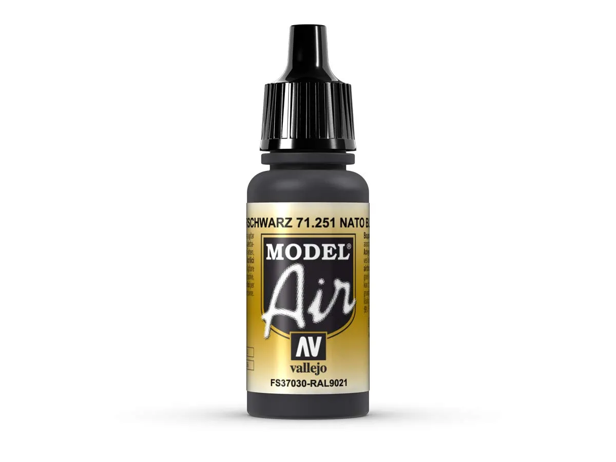 Vallejo Model Air Acrylic Color, Nato Black, 17 ml - immagine 3