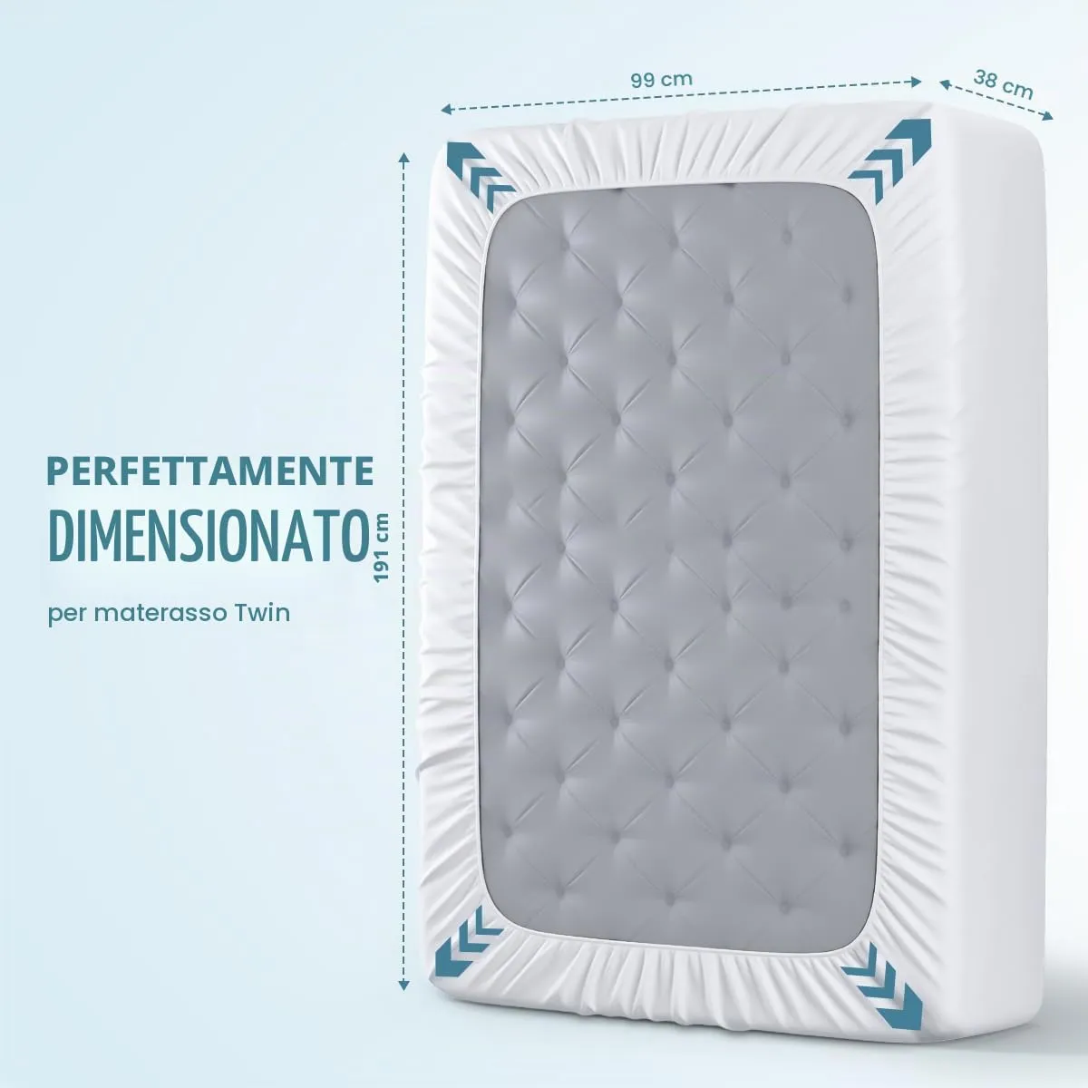 Utopia Bedding Coprimaterasso Ipoallergenico e Impermeabile, Doppio, Bianco - immagine 4