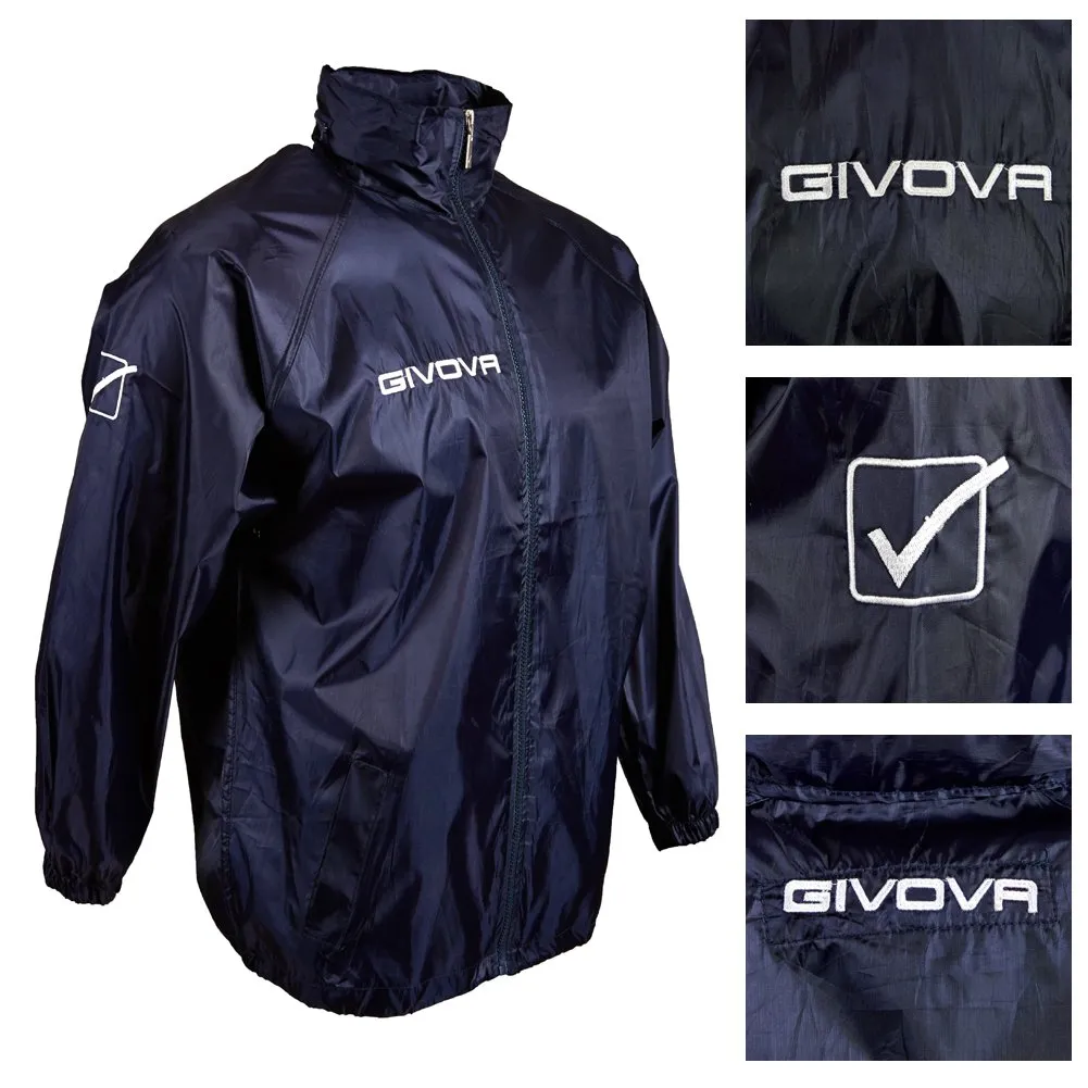 Givova Basico Giacca da pioggia RJ001, Navy, XXL - immagine 4
