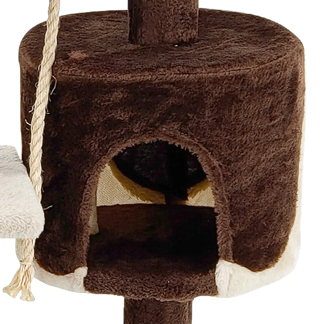 Beltom Tiragraffi per Gatti Angolare, 112 cm, Sisal e Peluche, Marrone-Beige - immagine 6