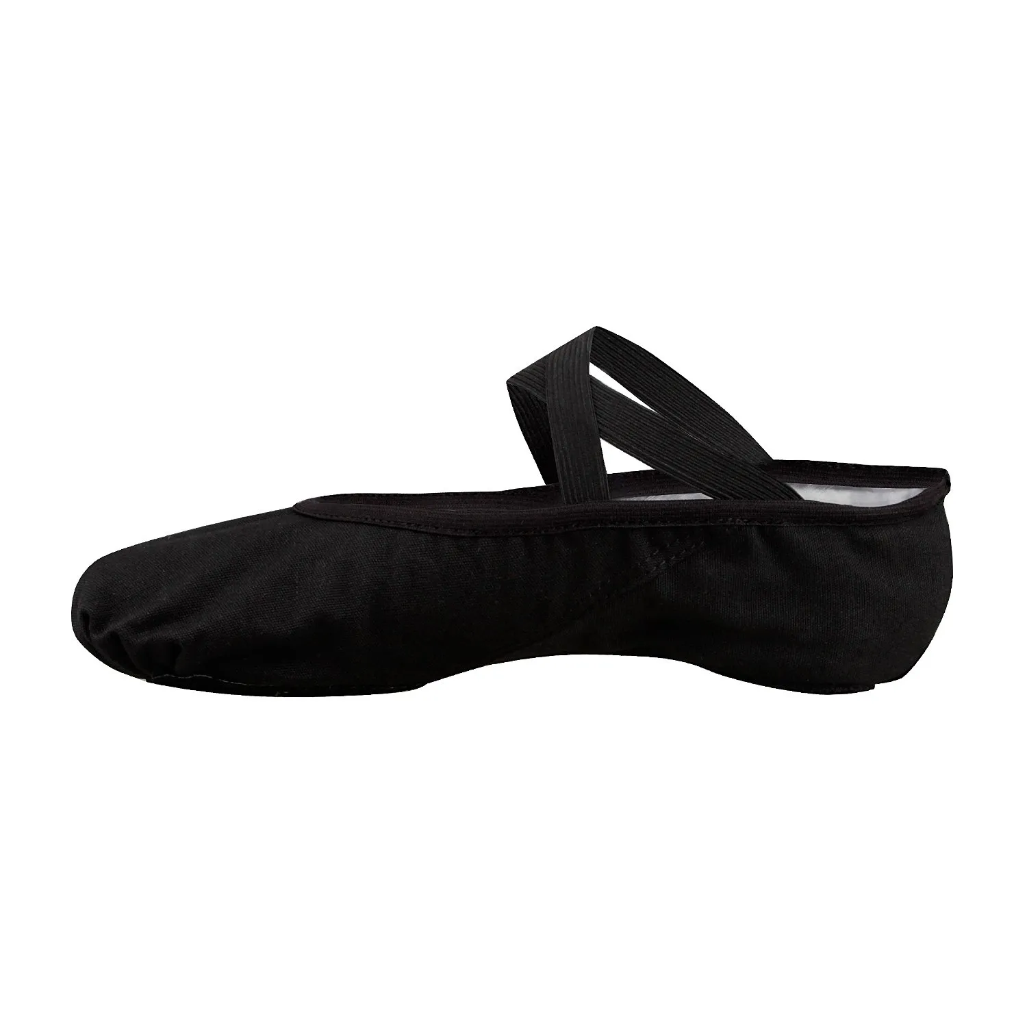 Bezioner Scarpe da Balletto in Tela Nero e Rosa Chiaro, Taglia 42 - immagine 1