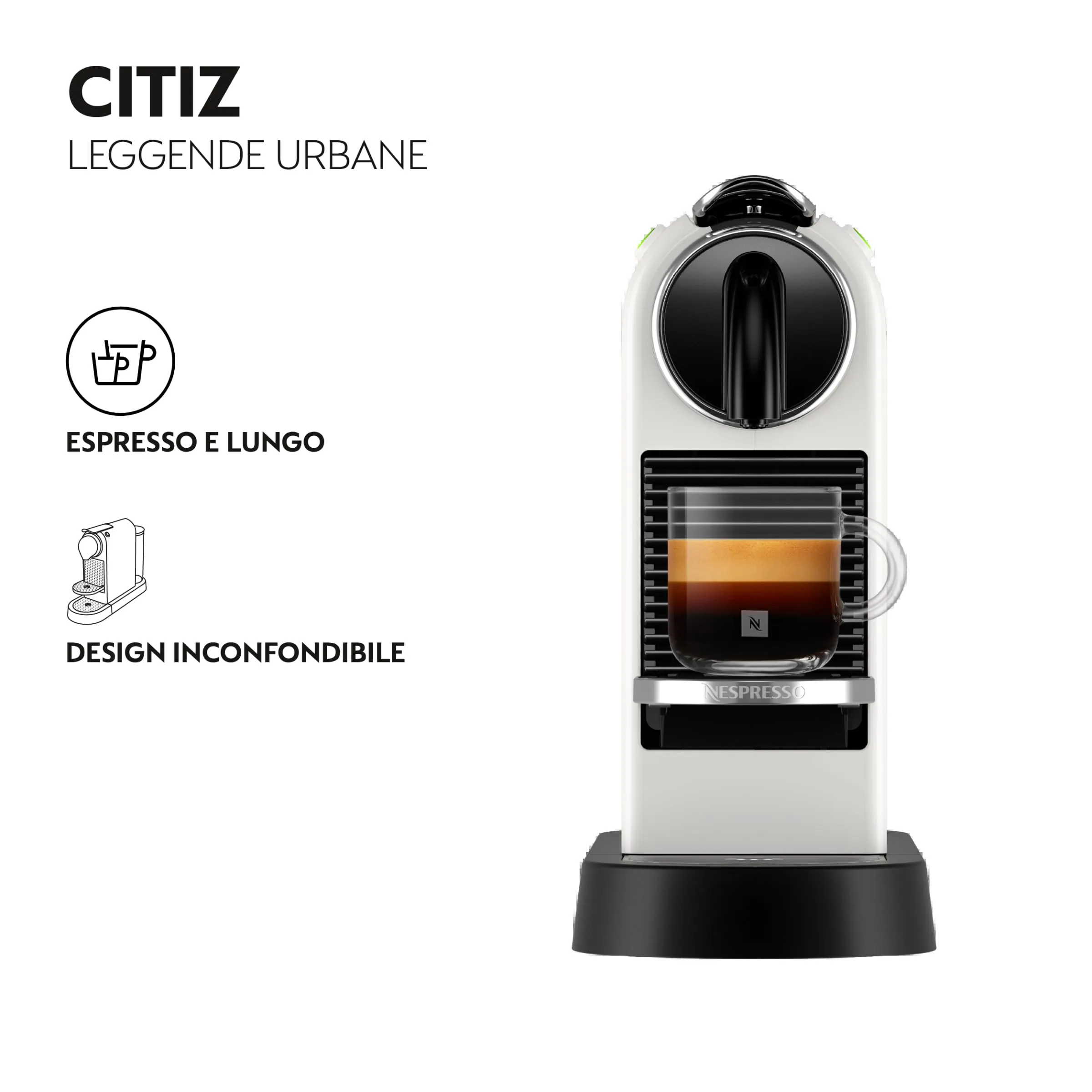 DeLonghi EN 167 W Nespresso Coffee Maker, White - immagine 3