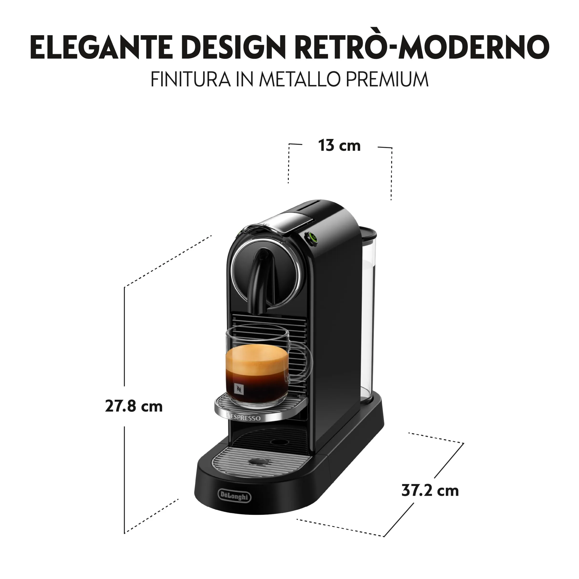 Nespresso DeLonghi Citiz EN167.B Schwarz - immagine 3