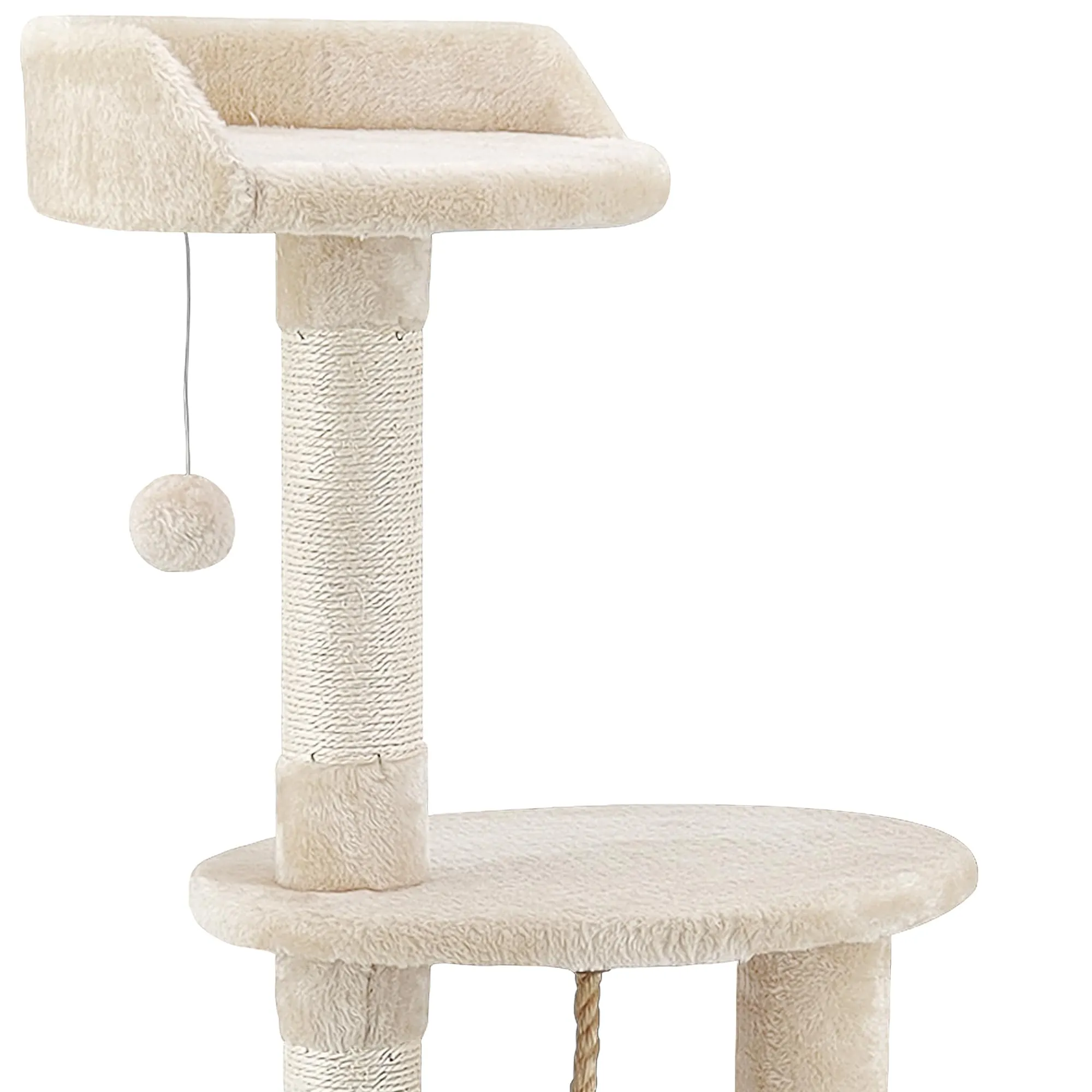 Beltom Tiragraffi per Gatto, 112 cm, Sisal e Peluche, Beige - immagine 3