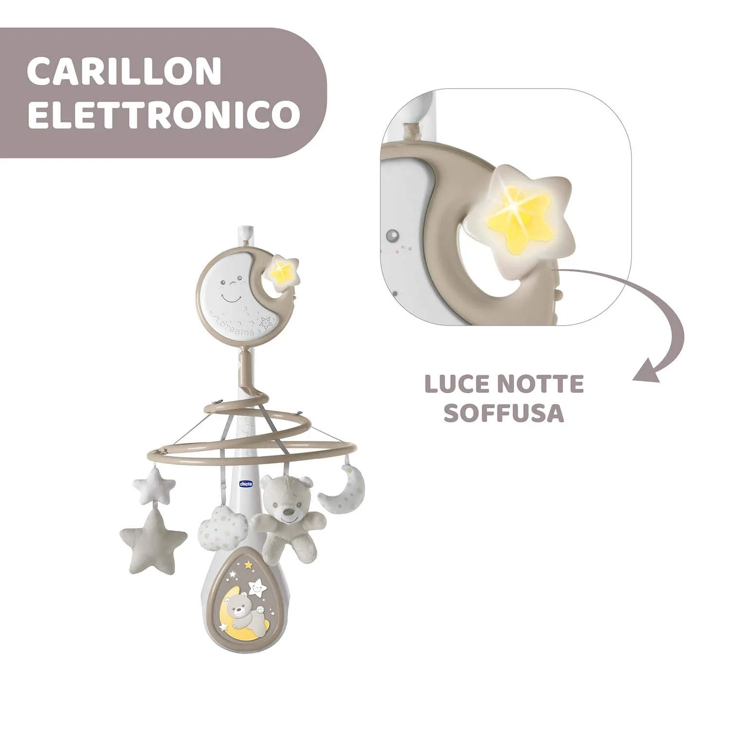 Chicco Next2Dreams Giostrina Neonato 3in1 per Culla e Lettino, Neutro - immagine 6