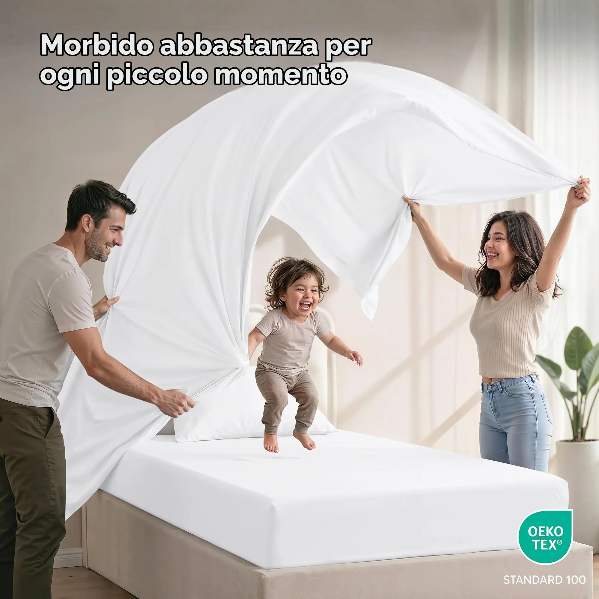 Utopia Bedding Set di lenzuola per letto singolo, 3 pezzi, microfibra, Bianco - immagine 5