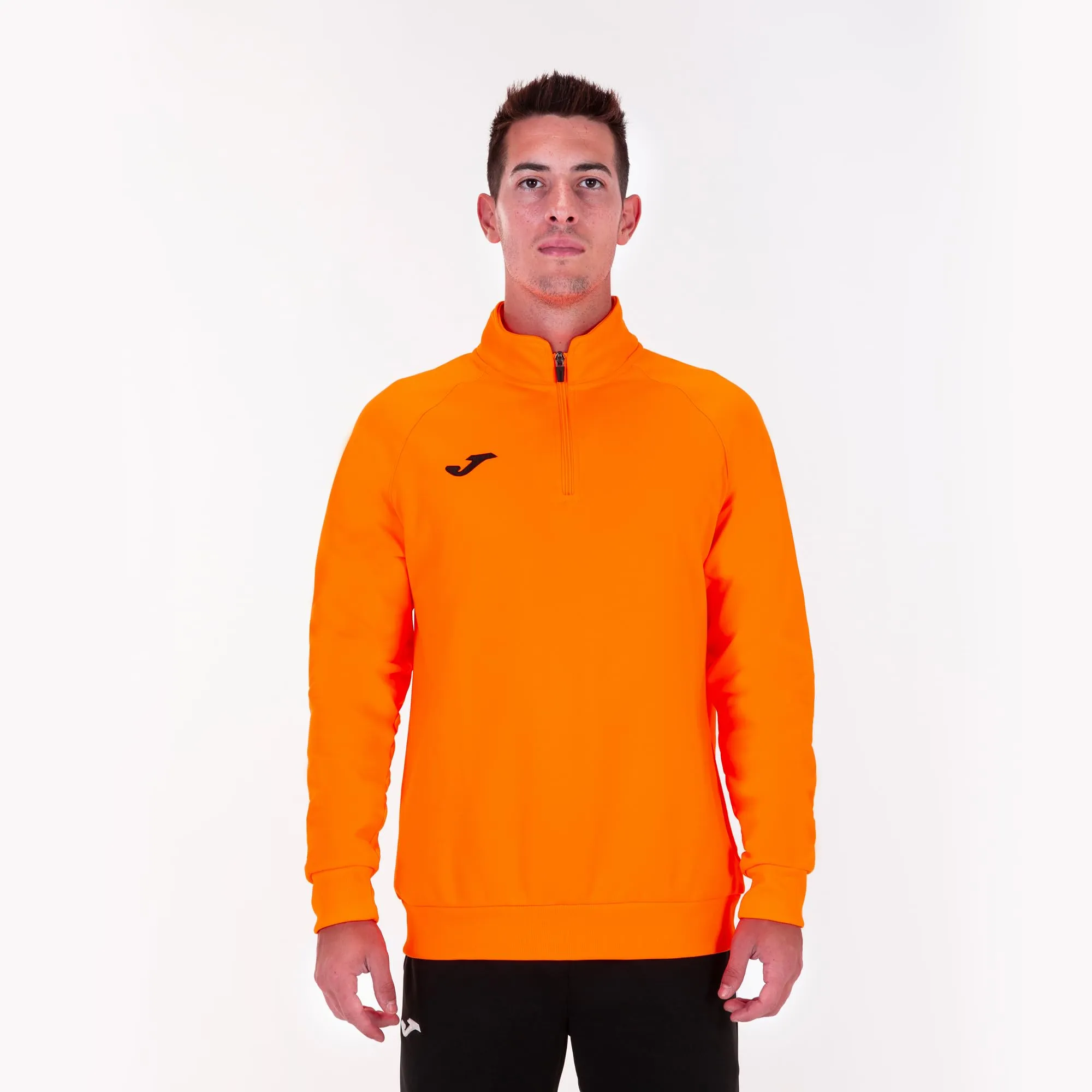 Joma Felpa Faraon Uomo Arancione Fosforescente con Mezza Zip - immagine 2