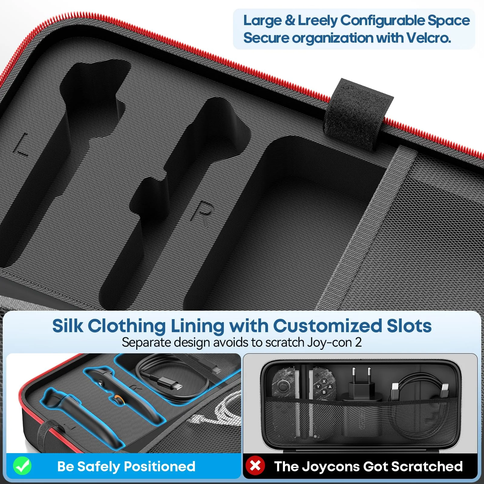OIVO Custodia Rigida per Nintendo Switch 2/OLED/Original con Tasca a Rete e Porta 26 Schede di Gioco - immagine 5