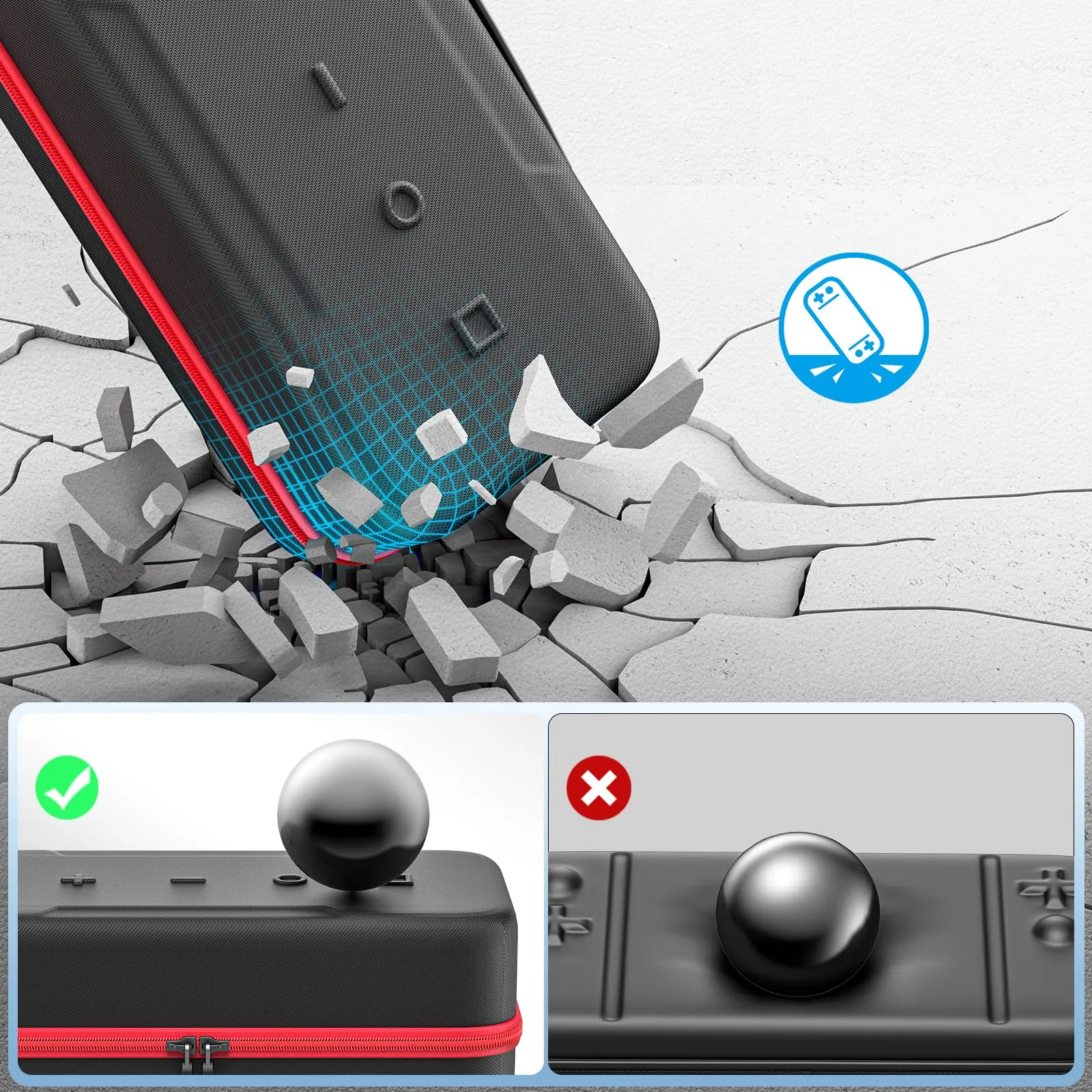 OIVO Custodia Rigida per Nintendo Switch 2/OLED/Original con Tasca a Rete e Porta 26 Schede di Gioco - immagine 7