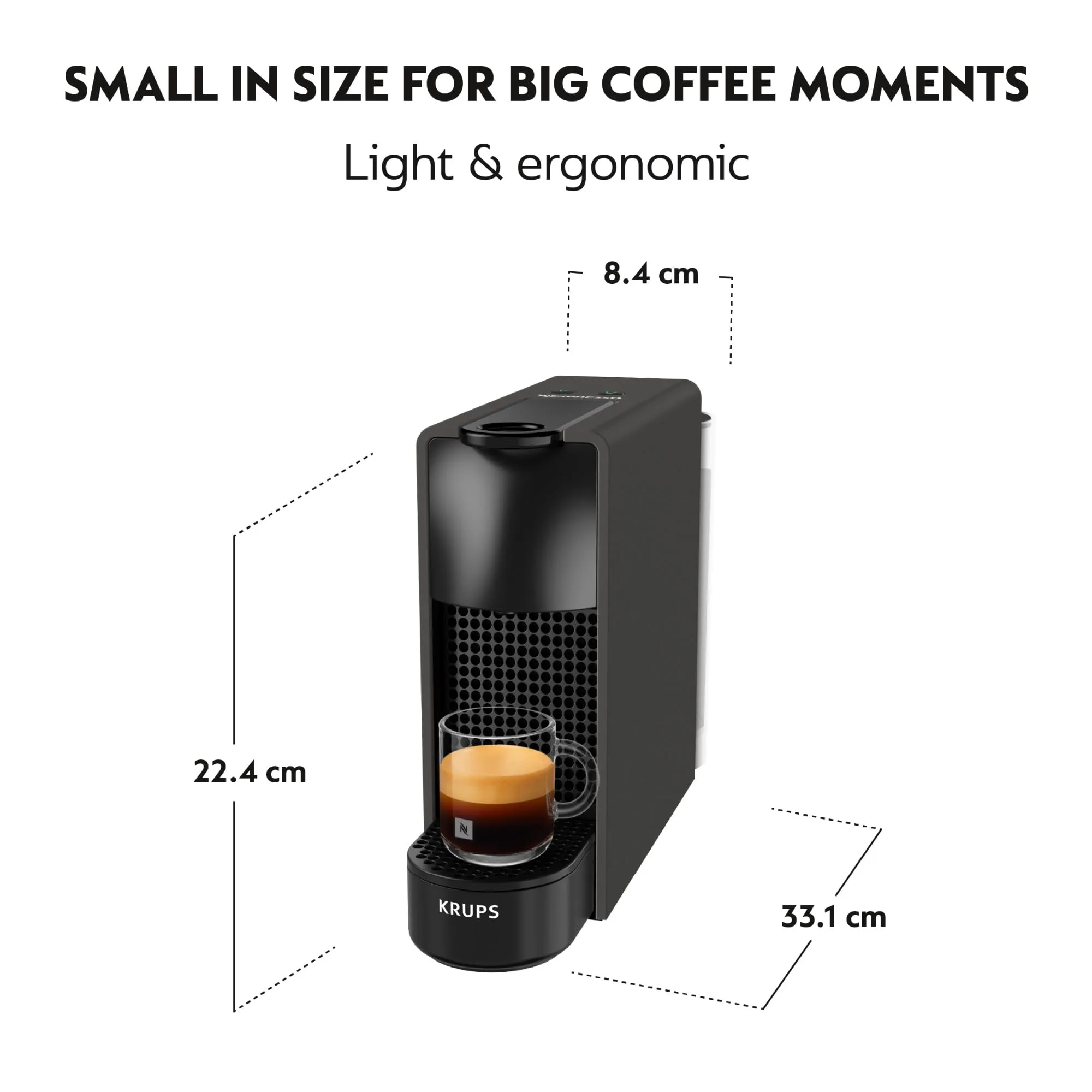 Krups Essenza Mini Macchina da Caffè Antracite XN110N - immagine 5