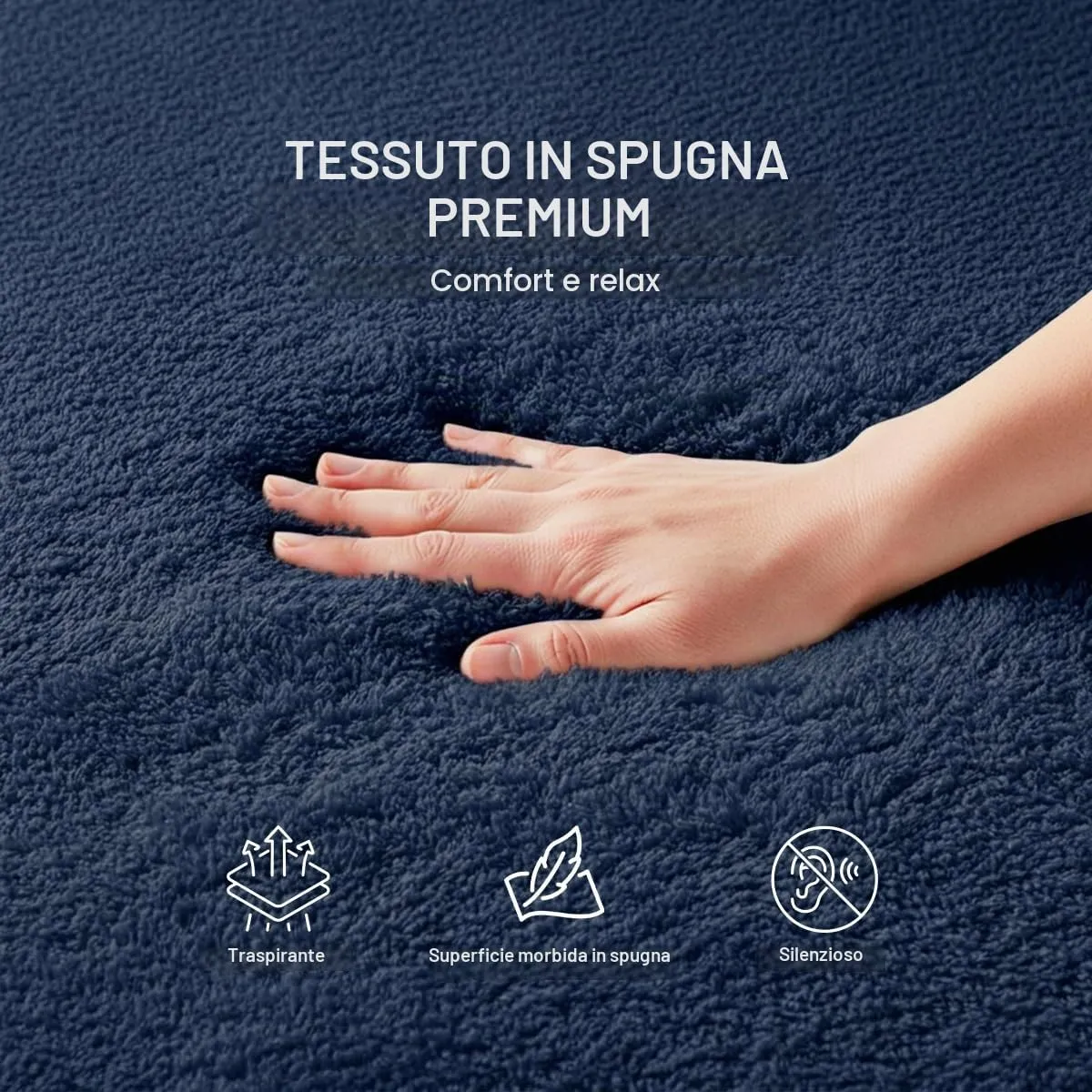 Utopia Bedding Coprimaterasso Impermeabile in Spugna, Letto Singolo, Blu Navy - immagine 2