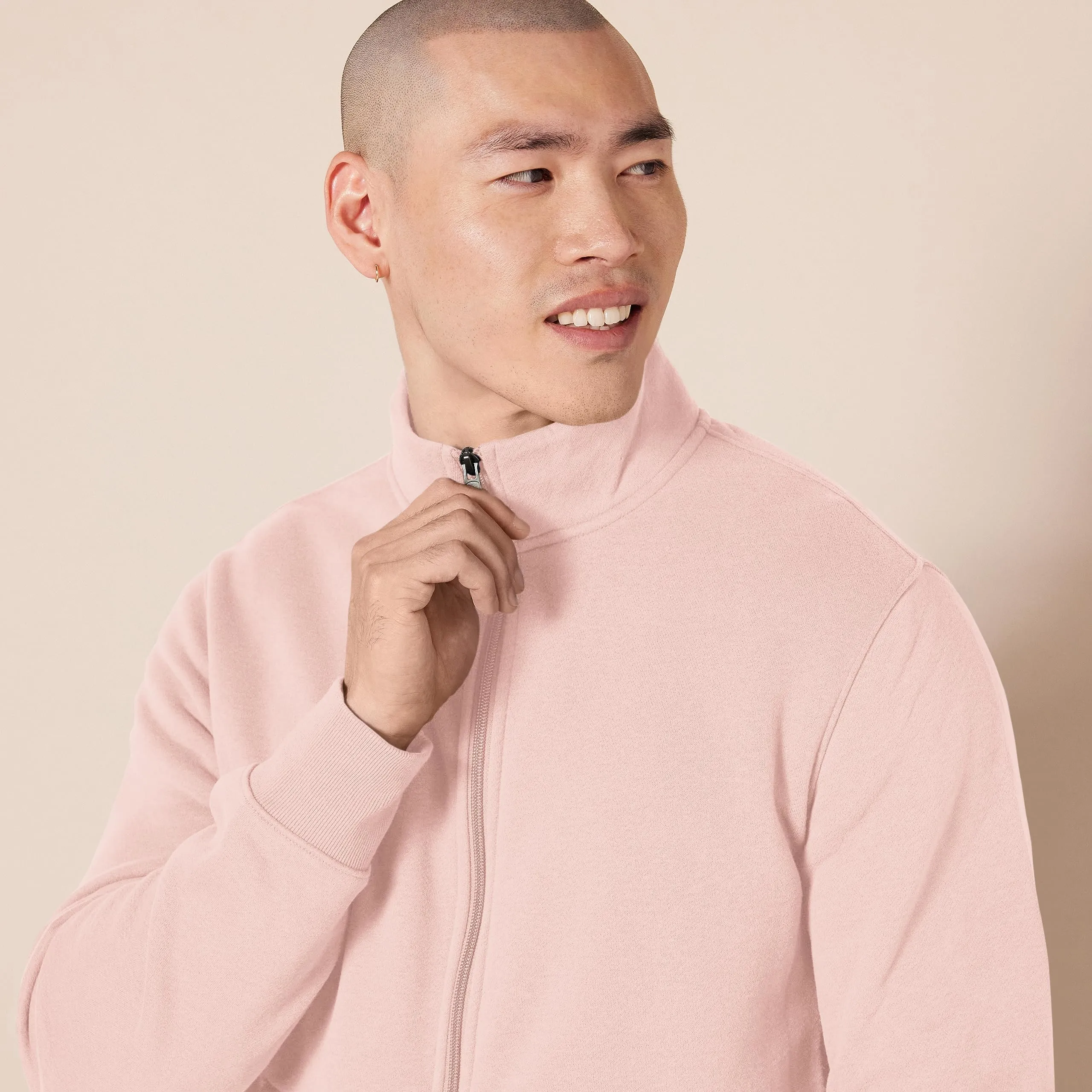 Amazon Essentials Maglione in Pile con Zip Integrale Uomo, Rosa, XL - immagine 4