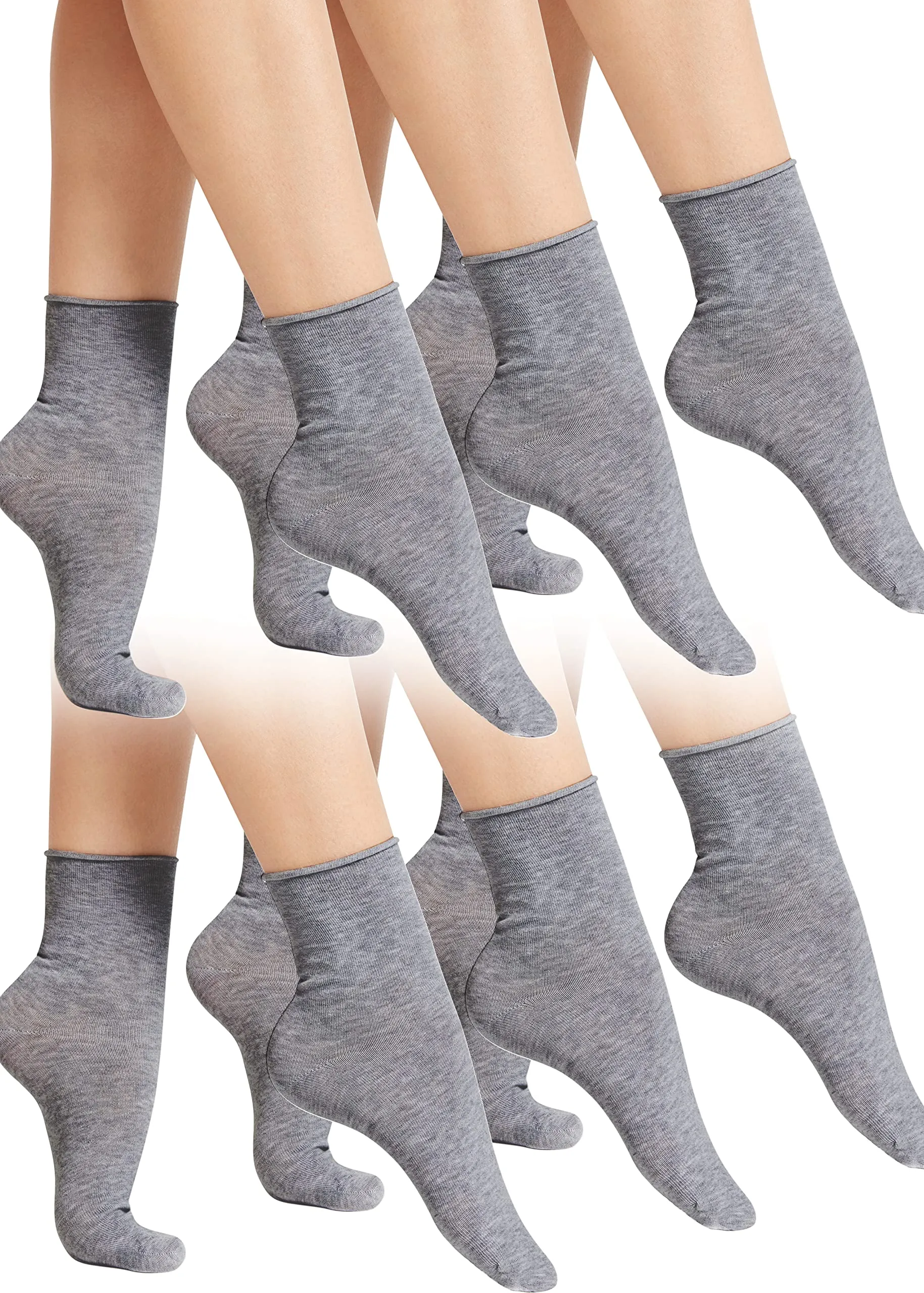 Golden Lady Calzini Taglio al Vivo Donna, Grigio Melange, Pack 6 Paia, Taglia Unica - immagine 1
