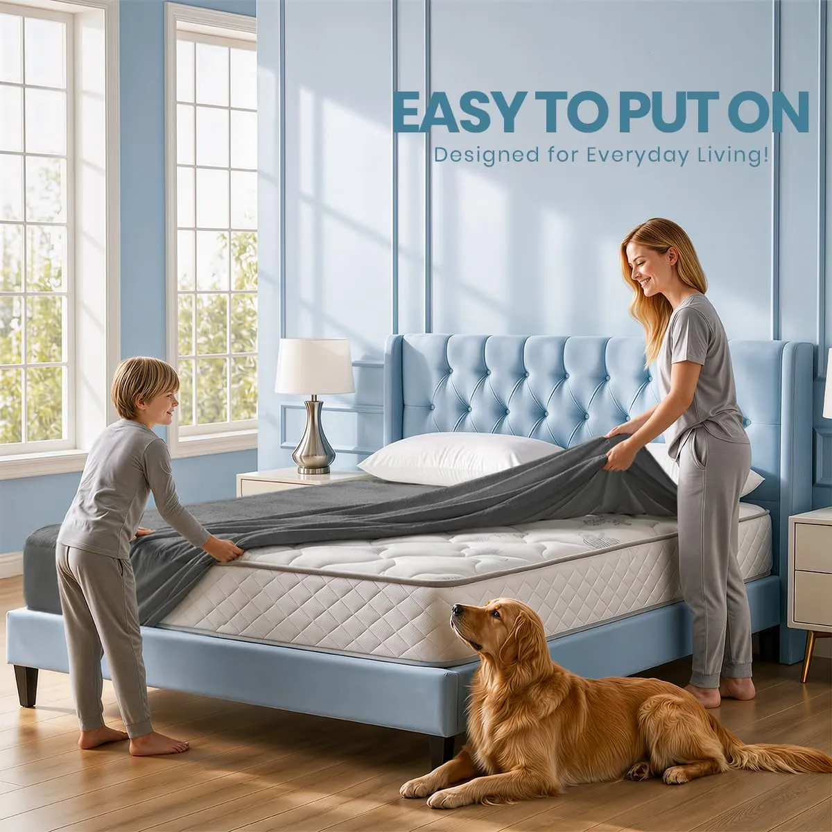 Utopia Bedding Coprimaterasso Impermeabile per Letto Singolo, 200 g/m², Grigio - immagine 7