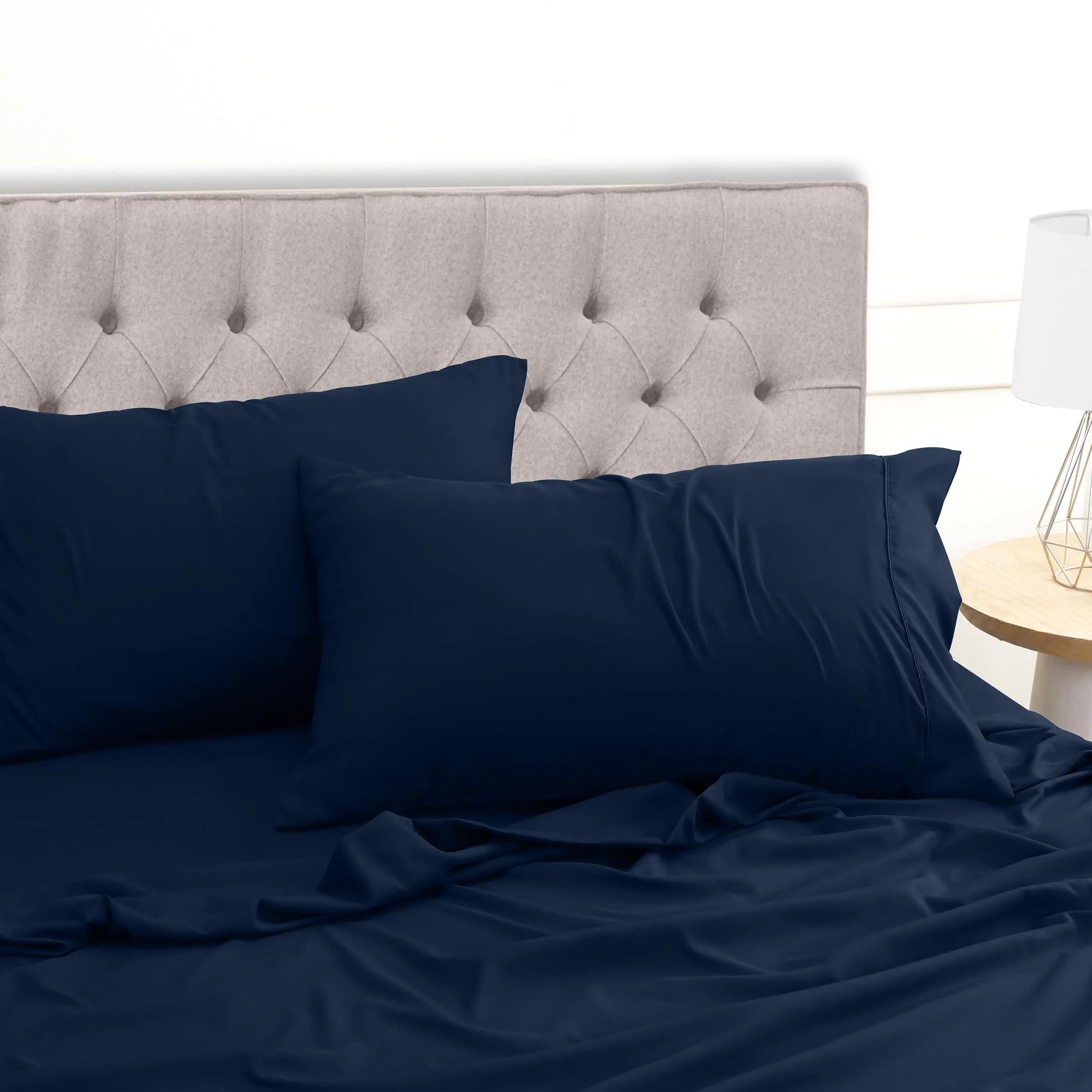 Utopia Bedding Set Lenzuola Letto 4 Pezzi, 150x200cm, Blu Navy - immagine 6