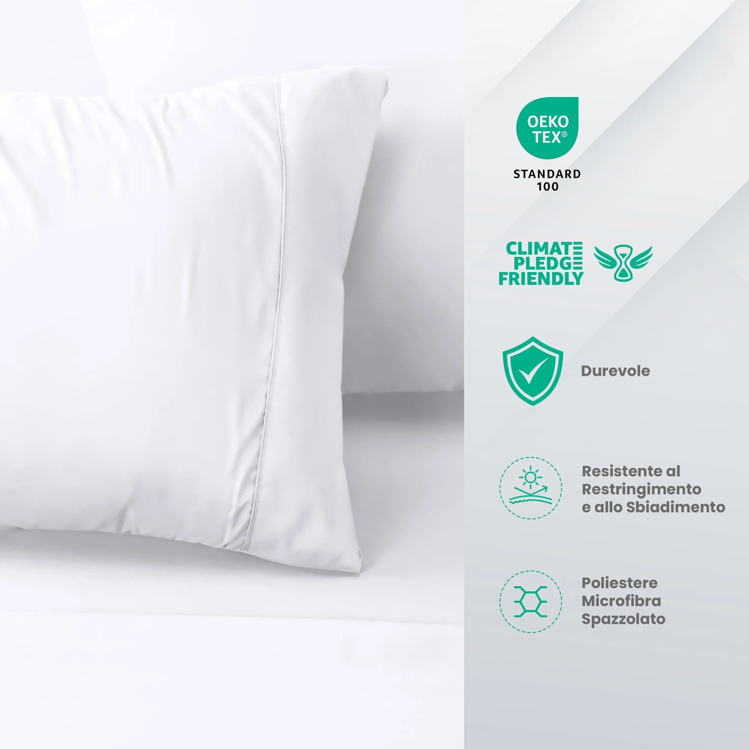 Utopia Bedding Set Lenzuola Letto 4 Pezzi, 120x190cm, Bianca - immagine 4