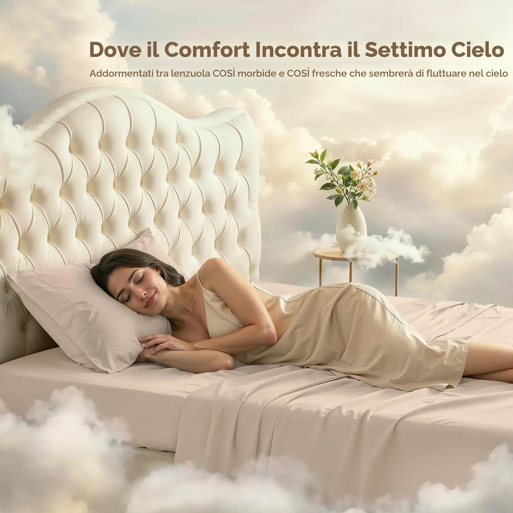 Utopia Bedding Set di Lenzuola in Microfibra Spazzolata, 3 Pezzi, Twin XL, Beige - immagine 4