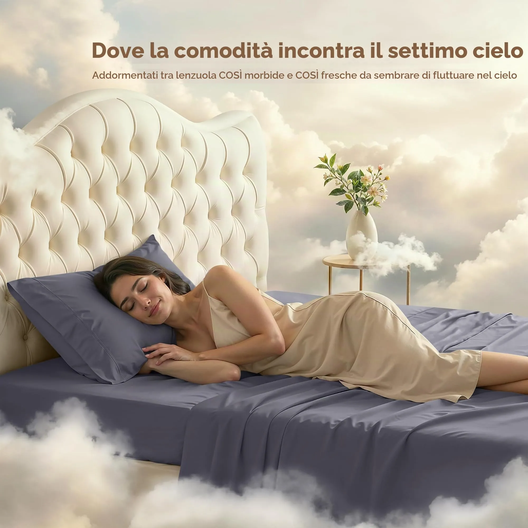 Utopia Bedding Set di biancheria da letto per letto matrimoniale in microfibra spazzolata, Grigio - immagine 4