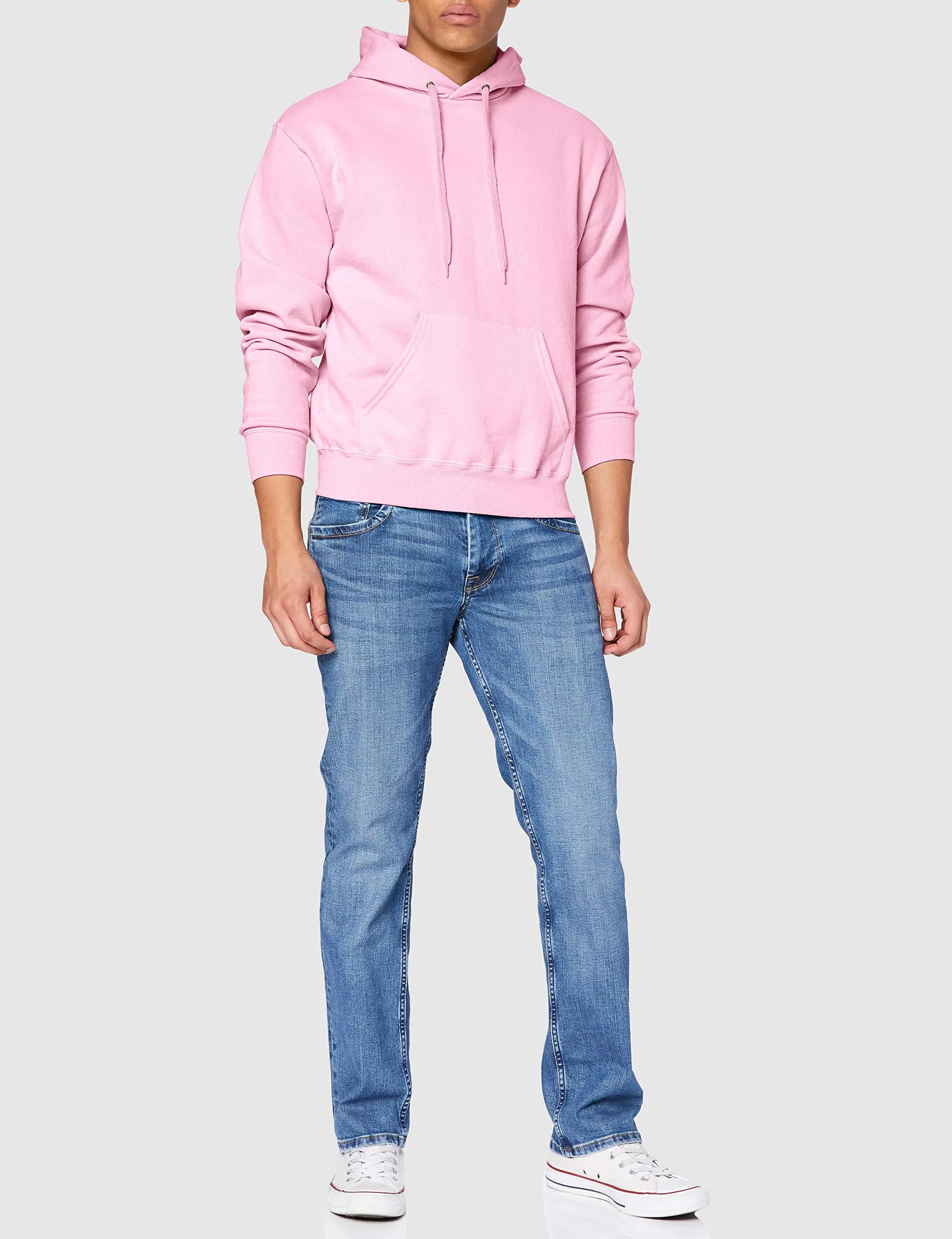 Fruit of the Loom Felpa classica con cappuccio da uomo, Rosa chiaro, M - immagine 3