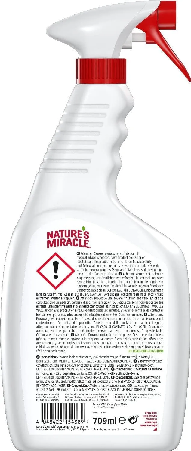 Nature's Miracle Stain & Odour Remover for Dogs, Citrus Scent, 709 ml - immagine 2