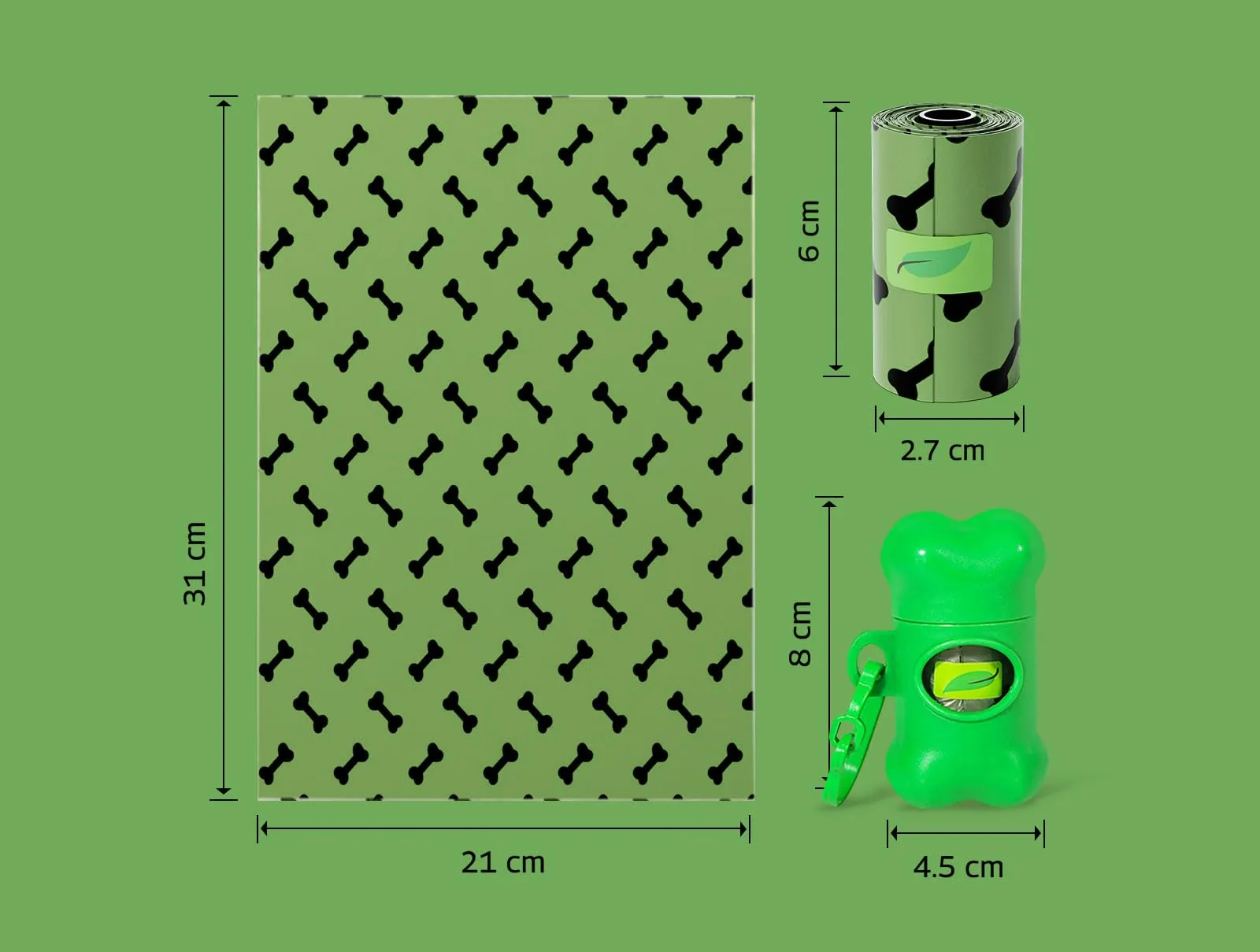 TRIGRAND Sacchetti Biodegradabili per Cane, 450 Pezzi, 30 Rotoli Extra Spessi con Dispenser, Profumo Lavanda, Verde - immagine 7